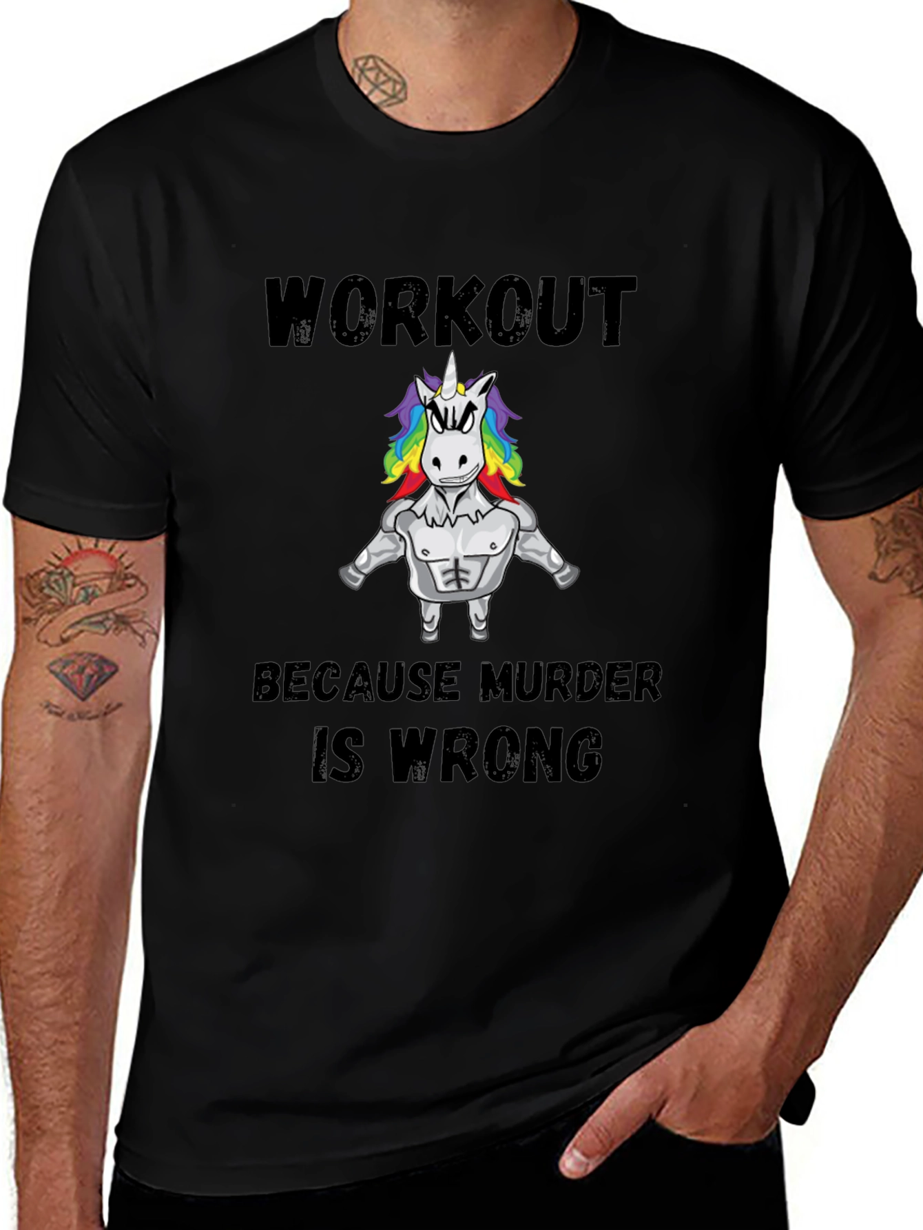 Workout Because Murder is Wrong T-Shirt