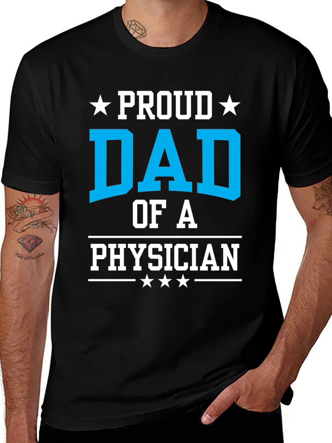 Proud Dad of a Physician T-Shirt - Black