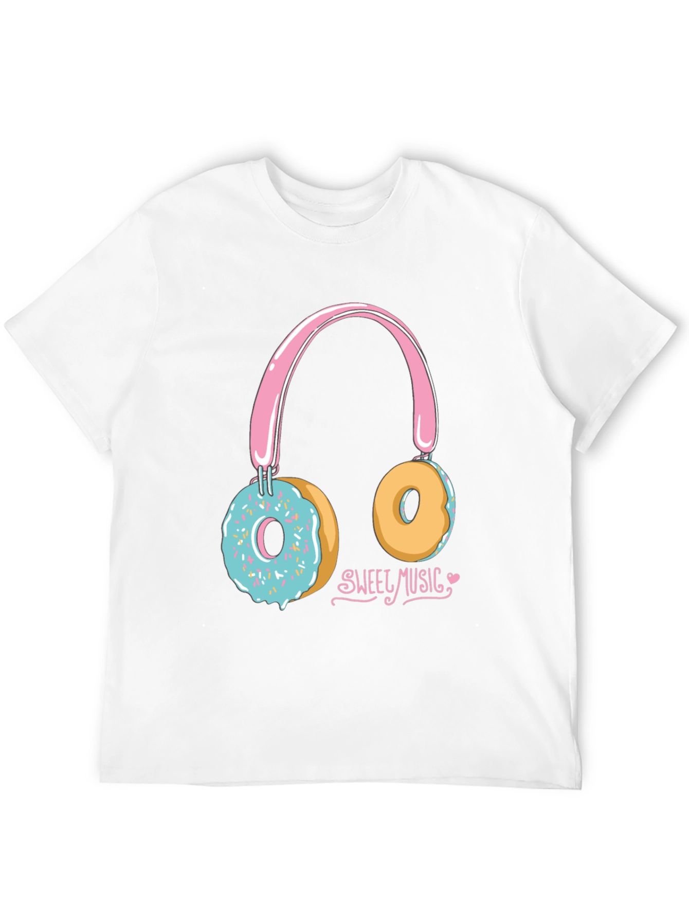 Sweet Music Donut Headphone Graphic Tee - Black