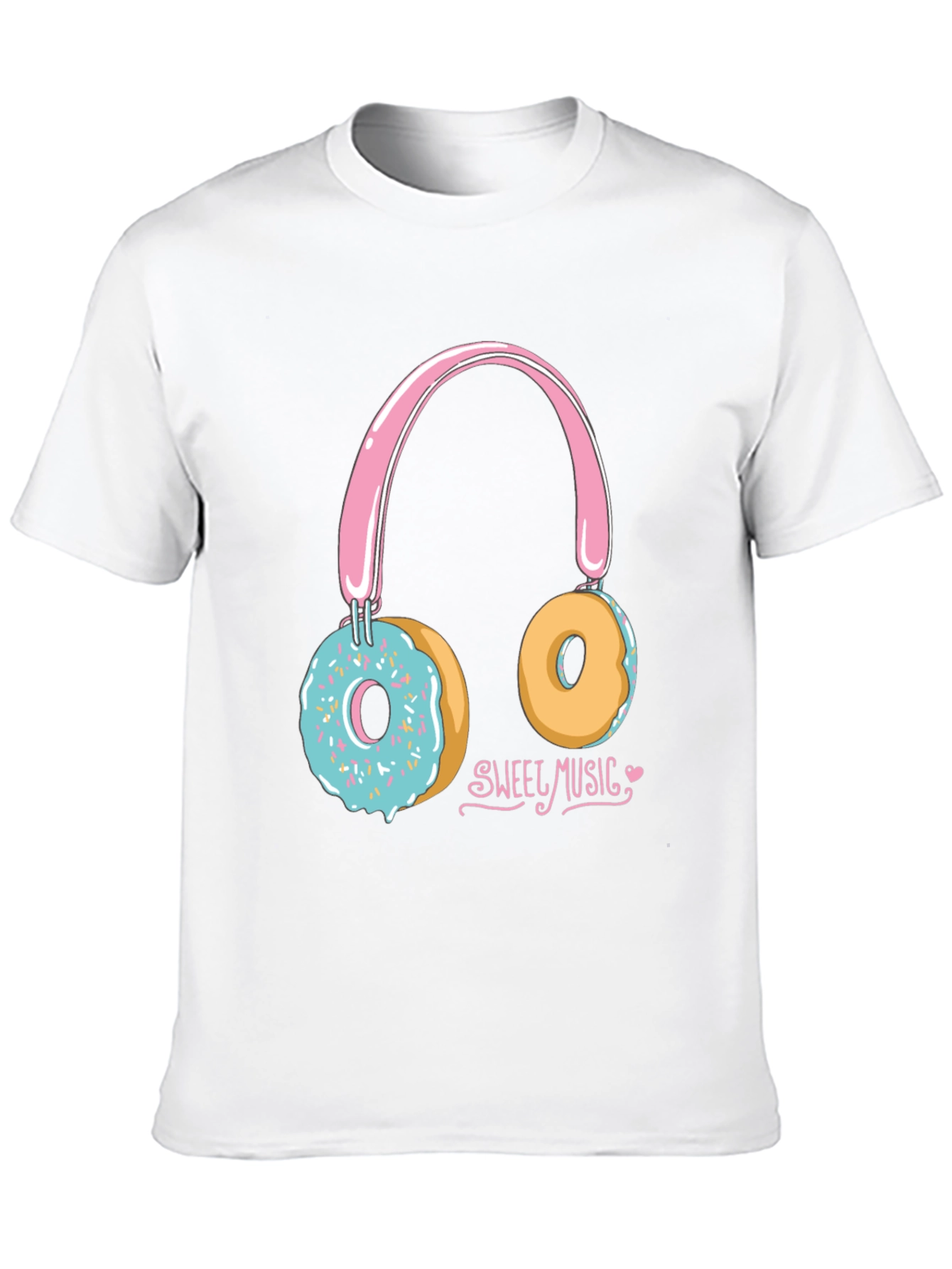 Sweet Music Donut Headphone Graphic Tee - Black