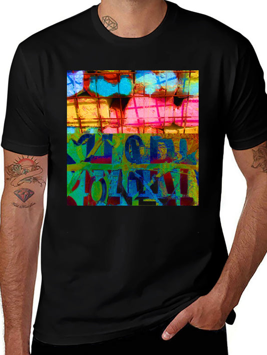 Abstract Graphic Print Crew Neck T-Shirt
