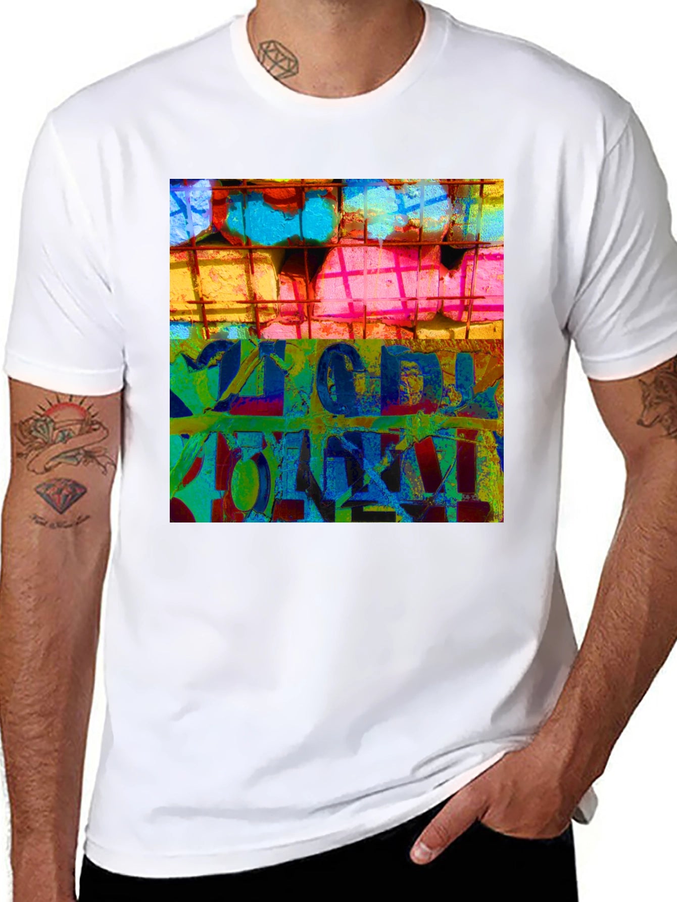 Abstract Graphic Print Crew Neck T-Shirt