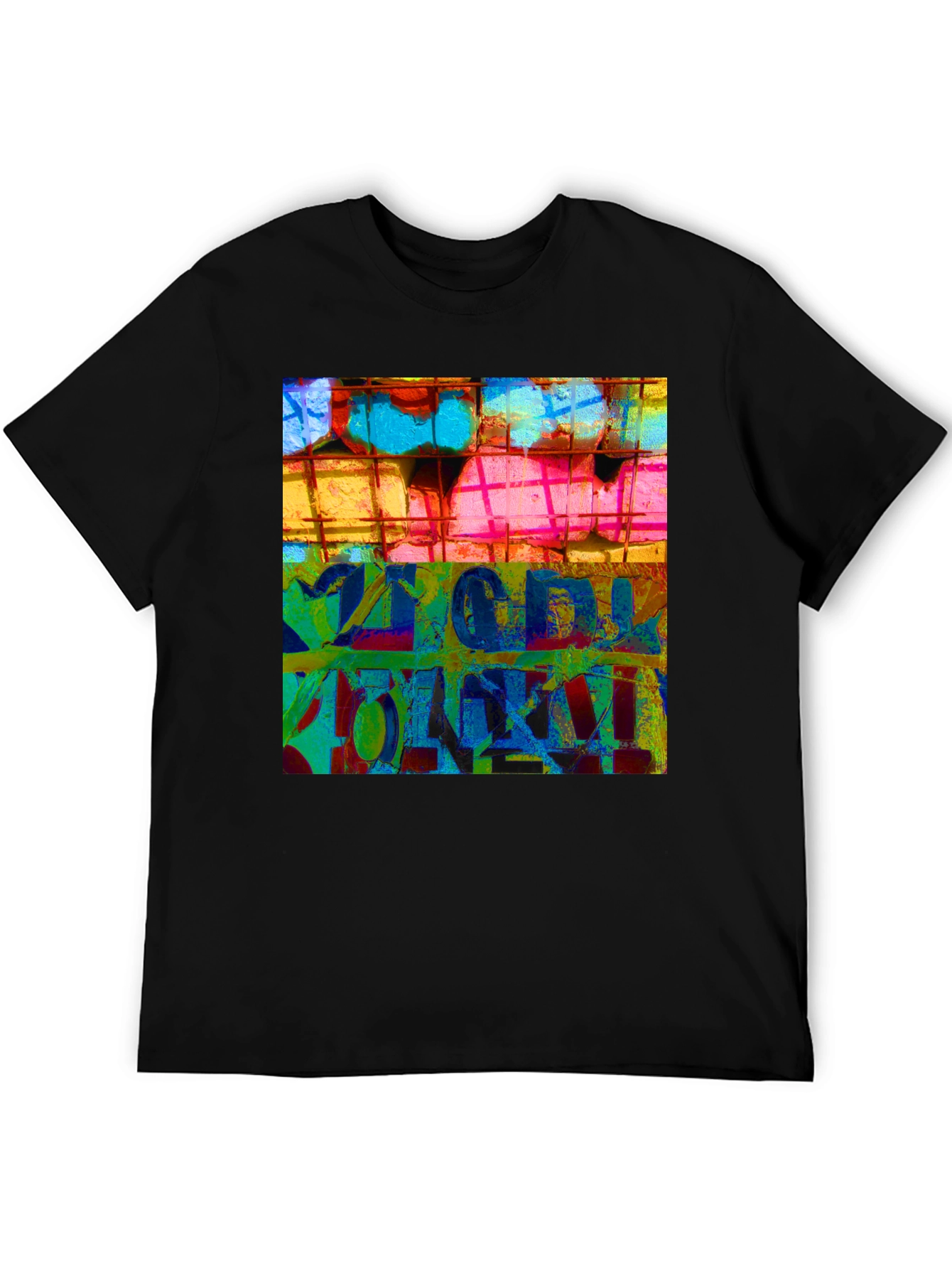 Abstract Graphic Print Crew Neck T-Shirt