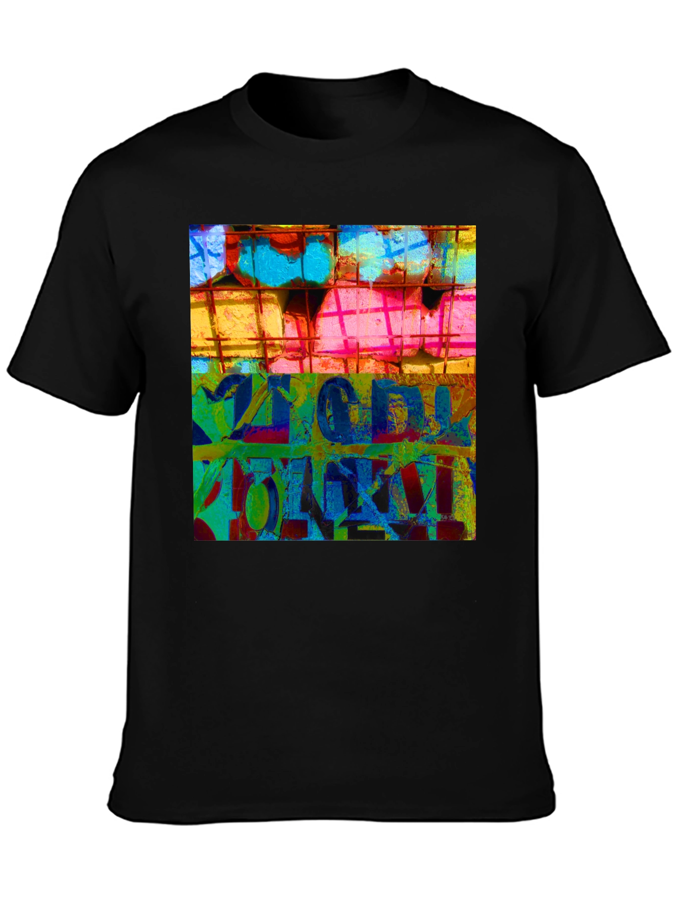 Abstract Graphic Print Crew Neck T-Shirt