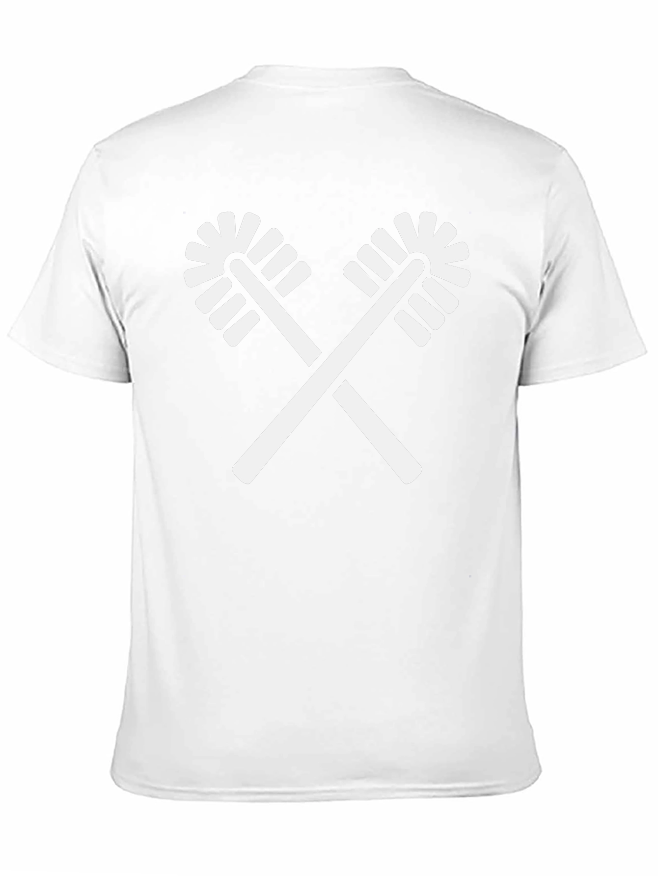 Novelty Toilet Brush Crossed T-Shirt - Black Cotton Crewneck
