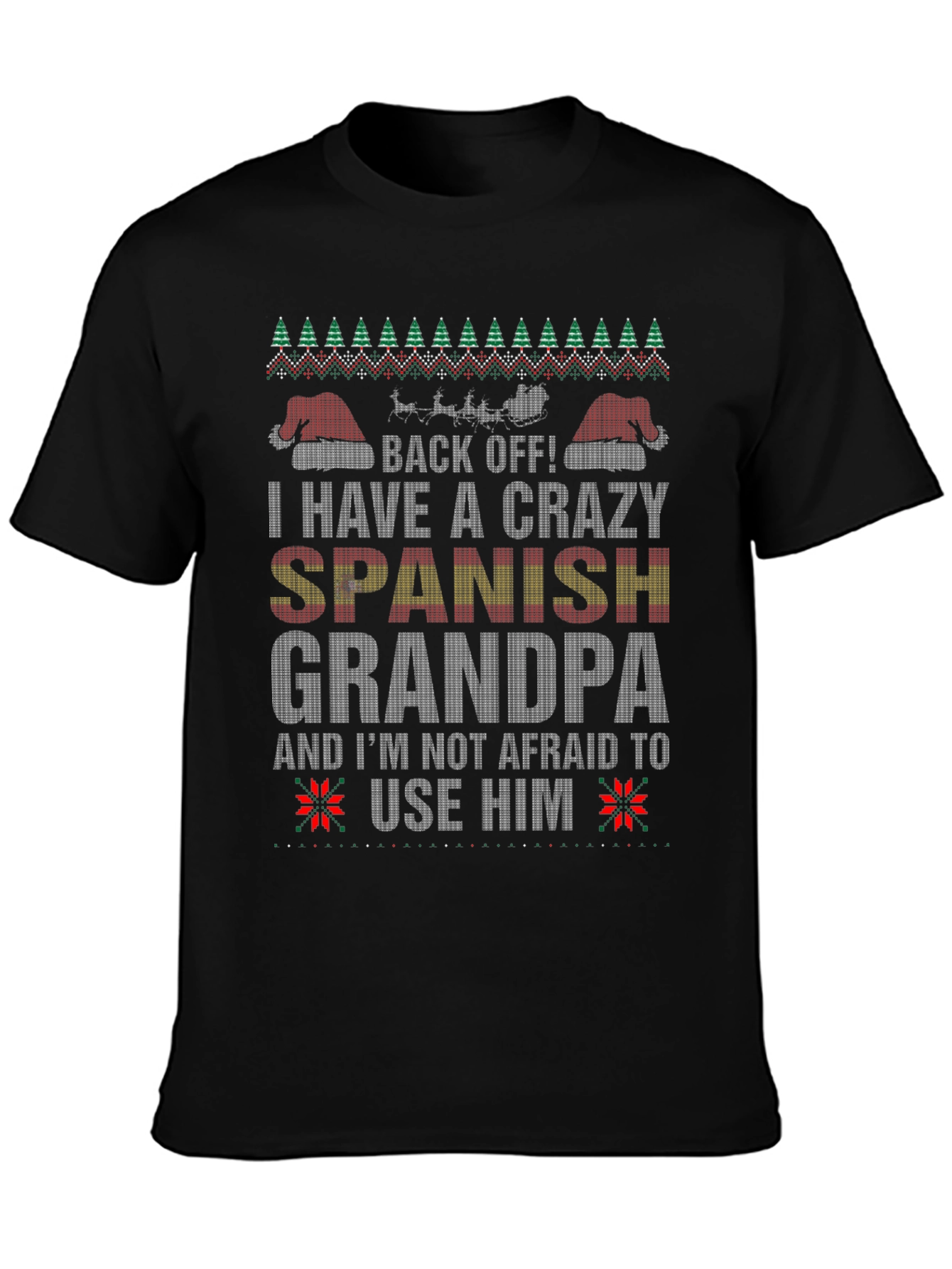 Crazy Spanish Grandpa Ugly Christmas Sweater T-Shirt