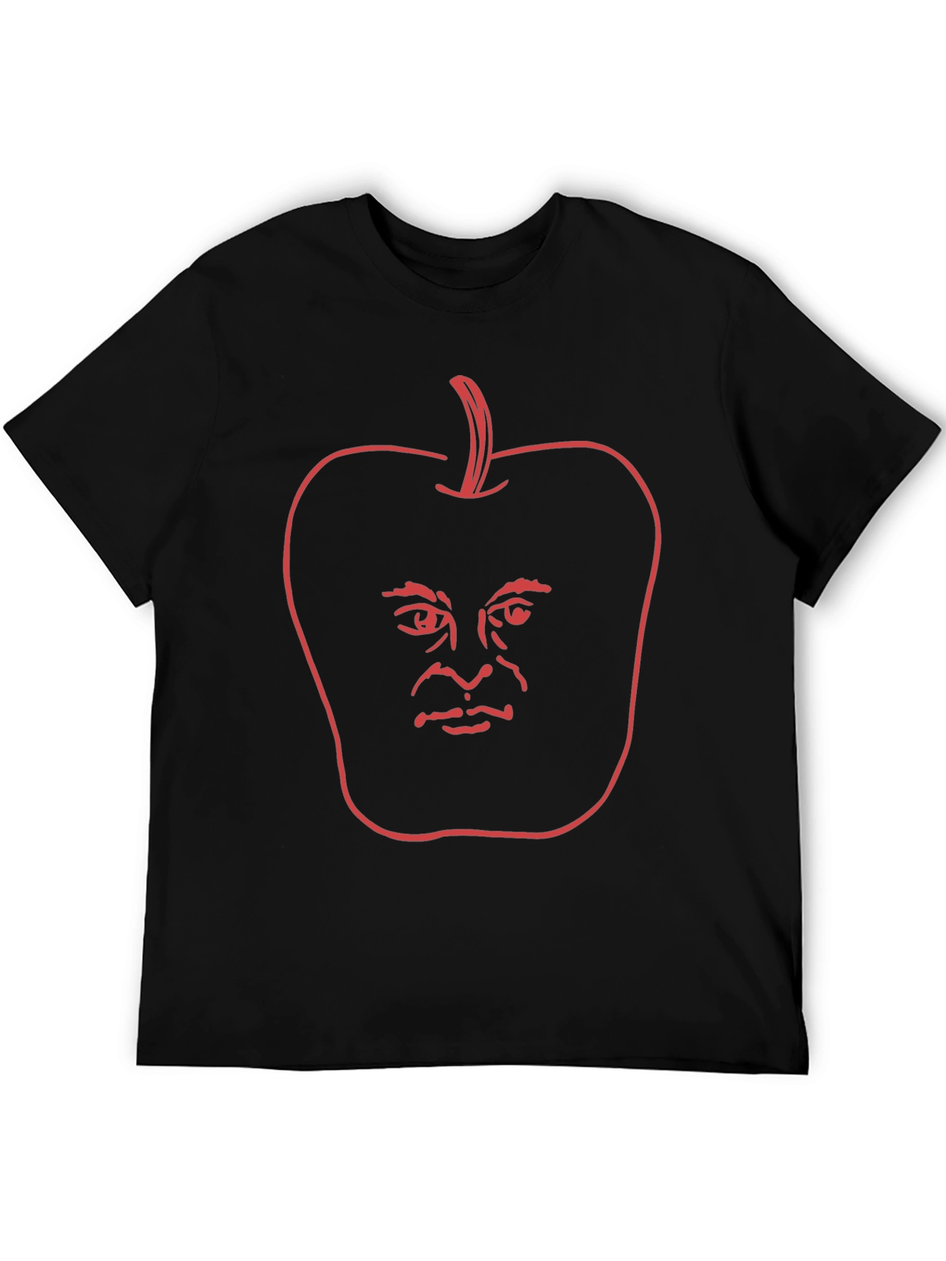 Apple Head Outline Black T-Shirt