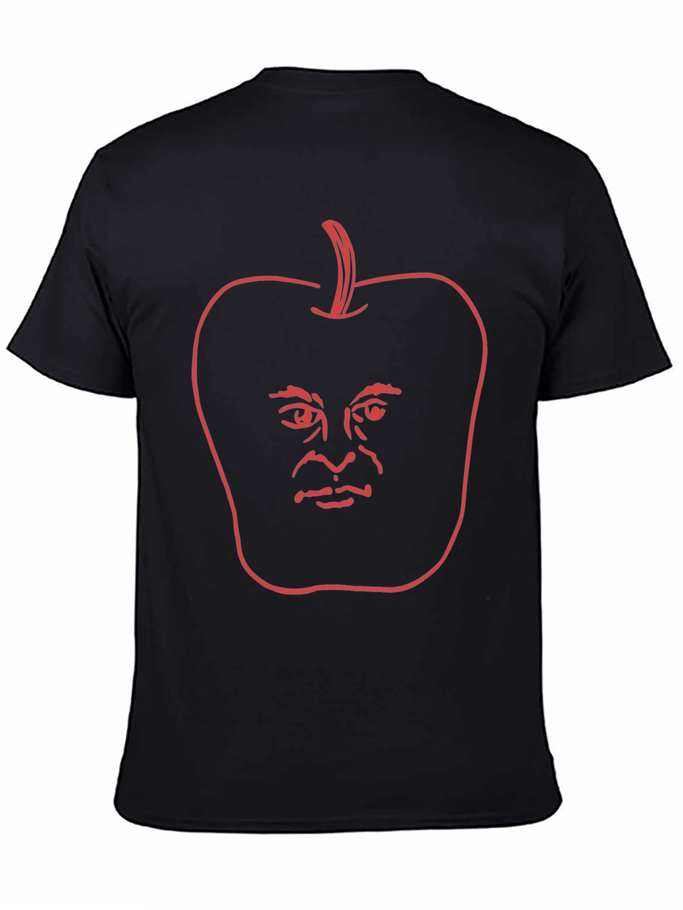 Apple Head Outline Black T-Shirt
