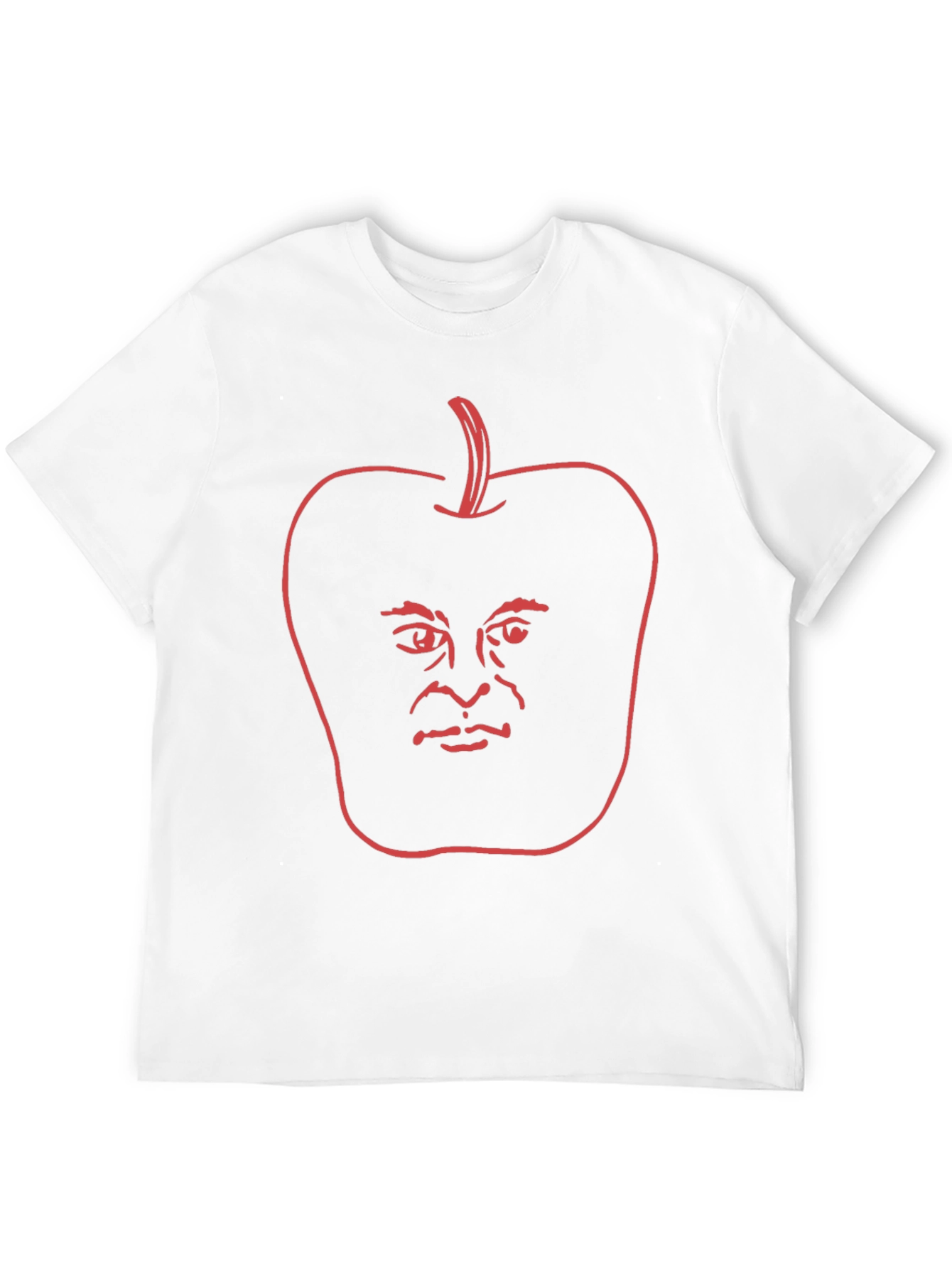 Apple Head Outline Black T-Shirt