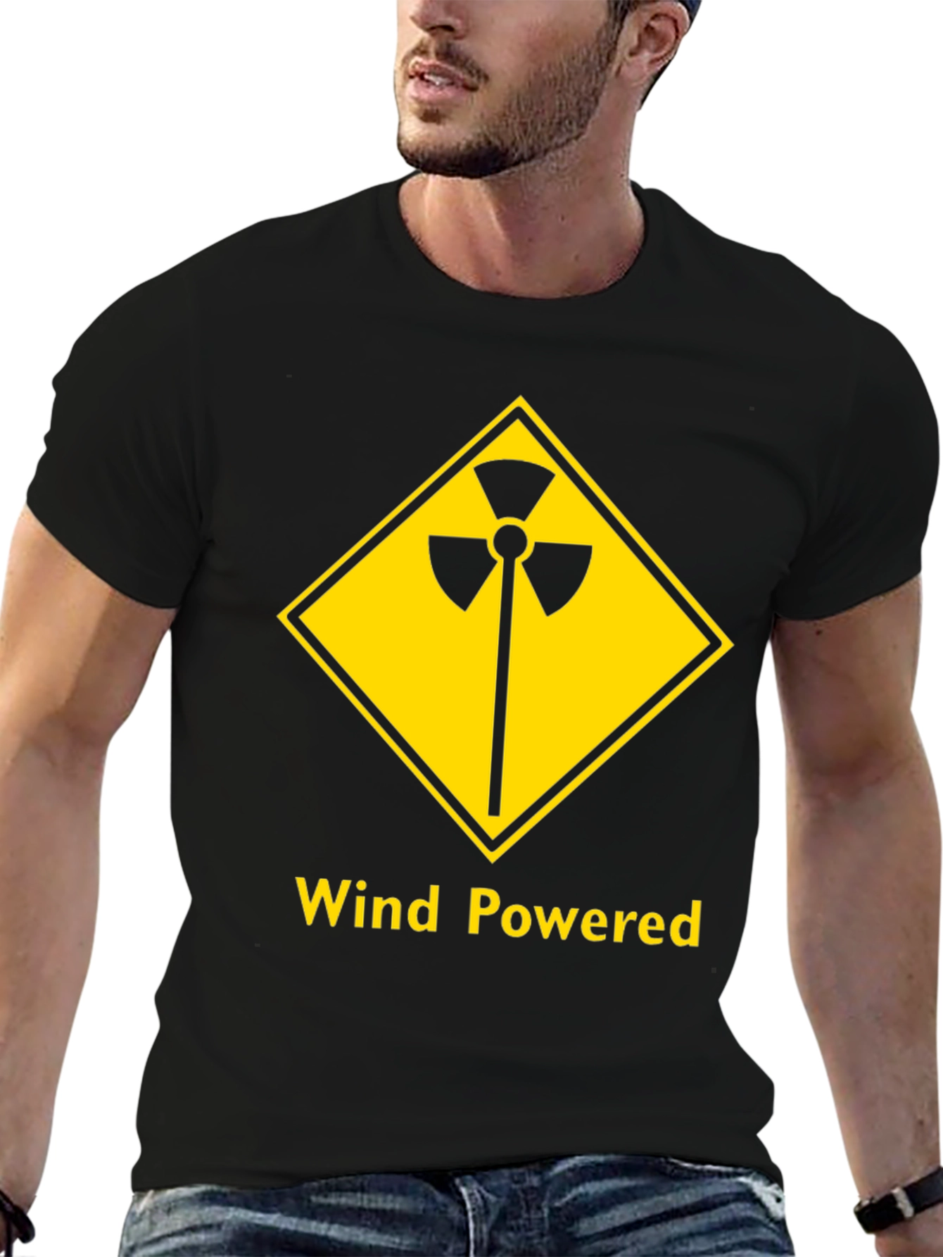 Wind Powered Black T-Shirt