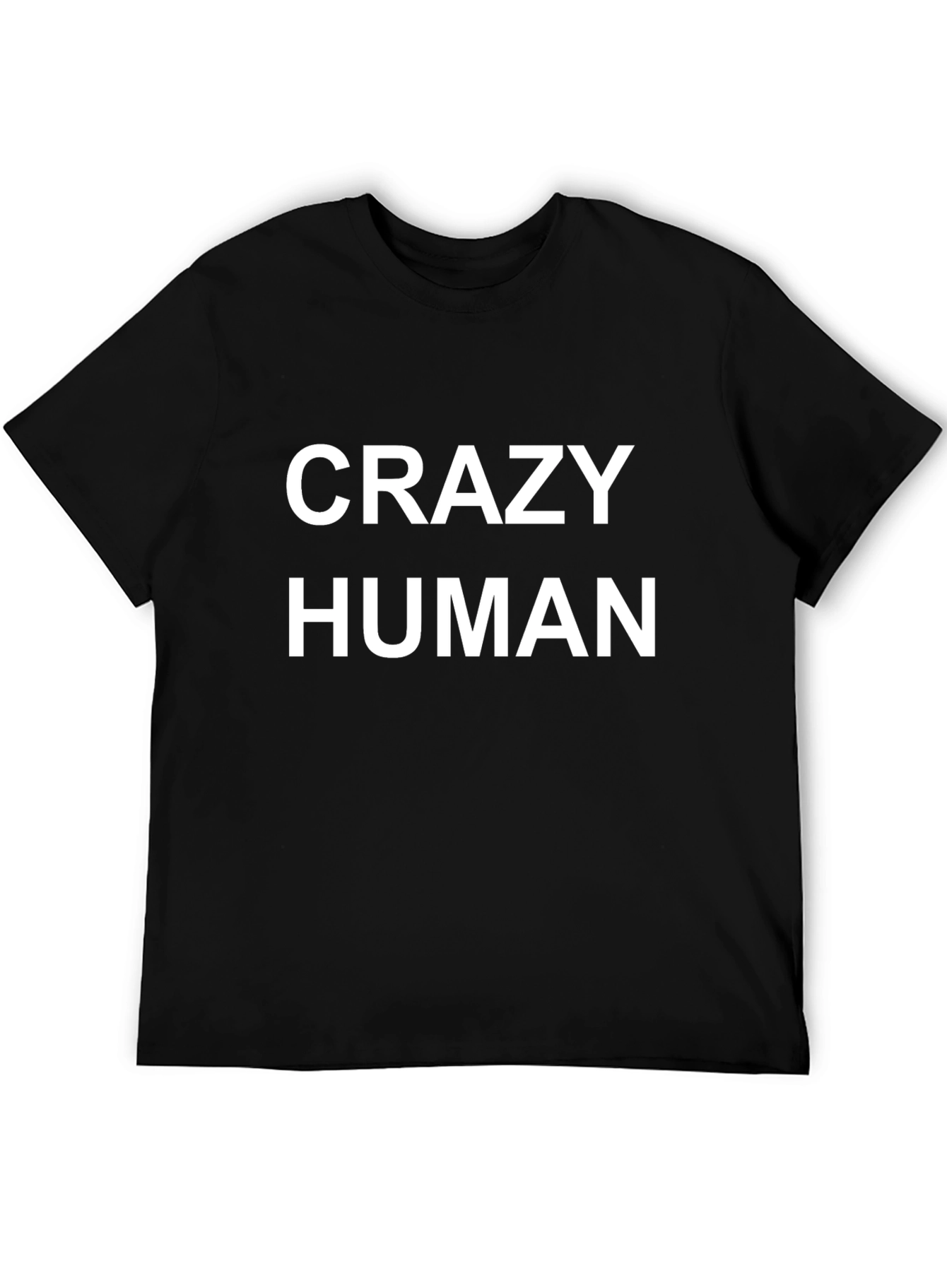 Crazy Human Graphic Tee - Black Cotton Blend
