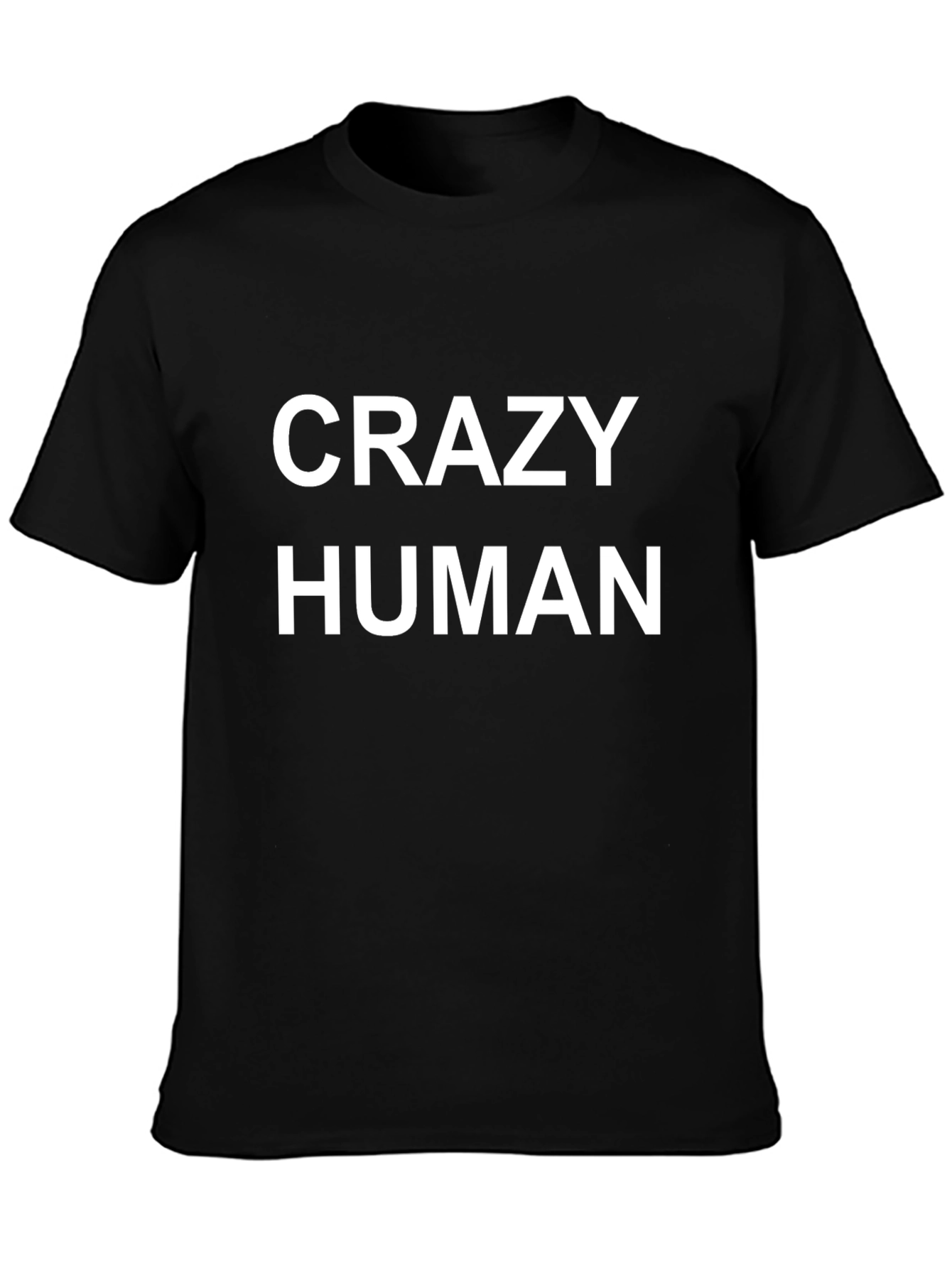 Crazy Human Graphic Tee - Black Cotton Blend