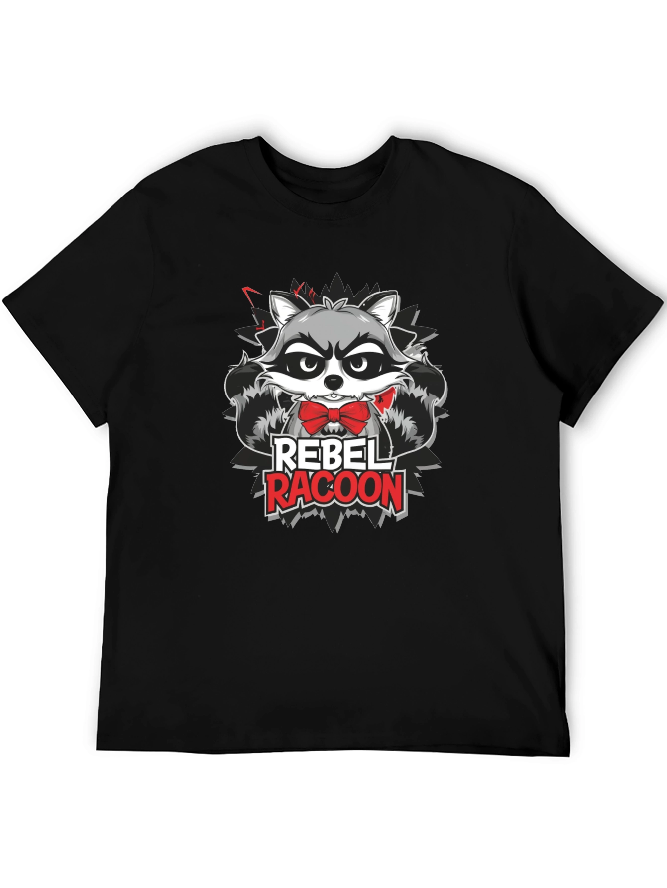 Rebel Racoon Graphic Tee - Black T-Shirt