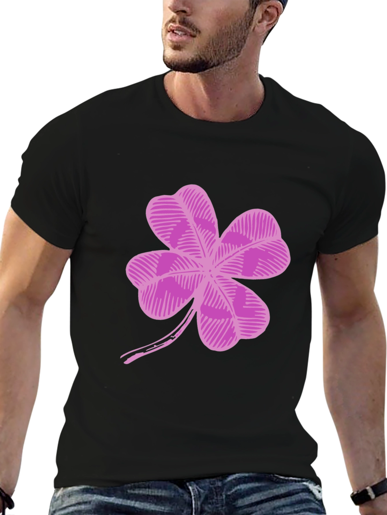 Lucky Four Leaf Clover Graphic T-Shirt