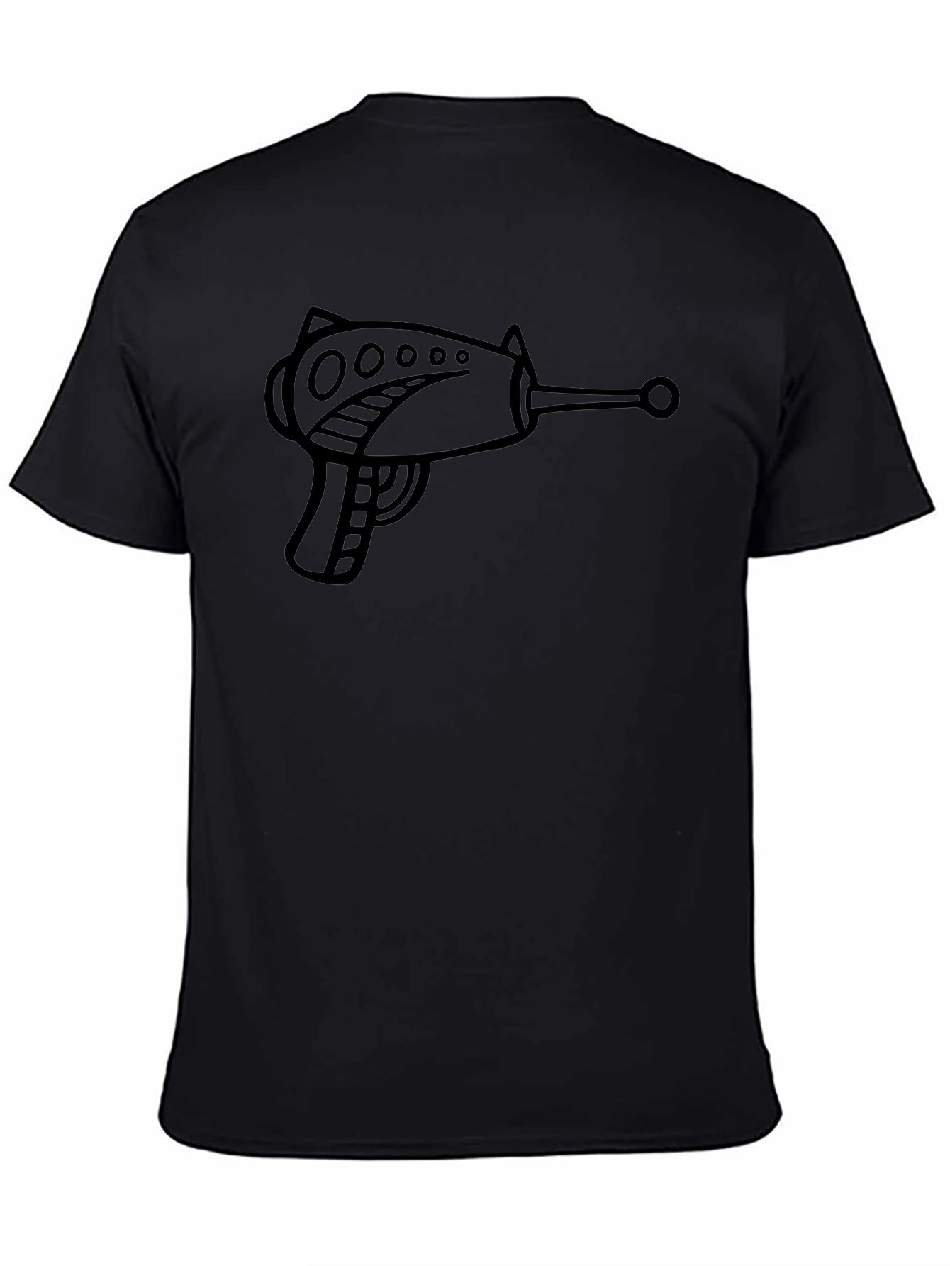 Retro Ray Gun Graphic T-Shirt - Black