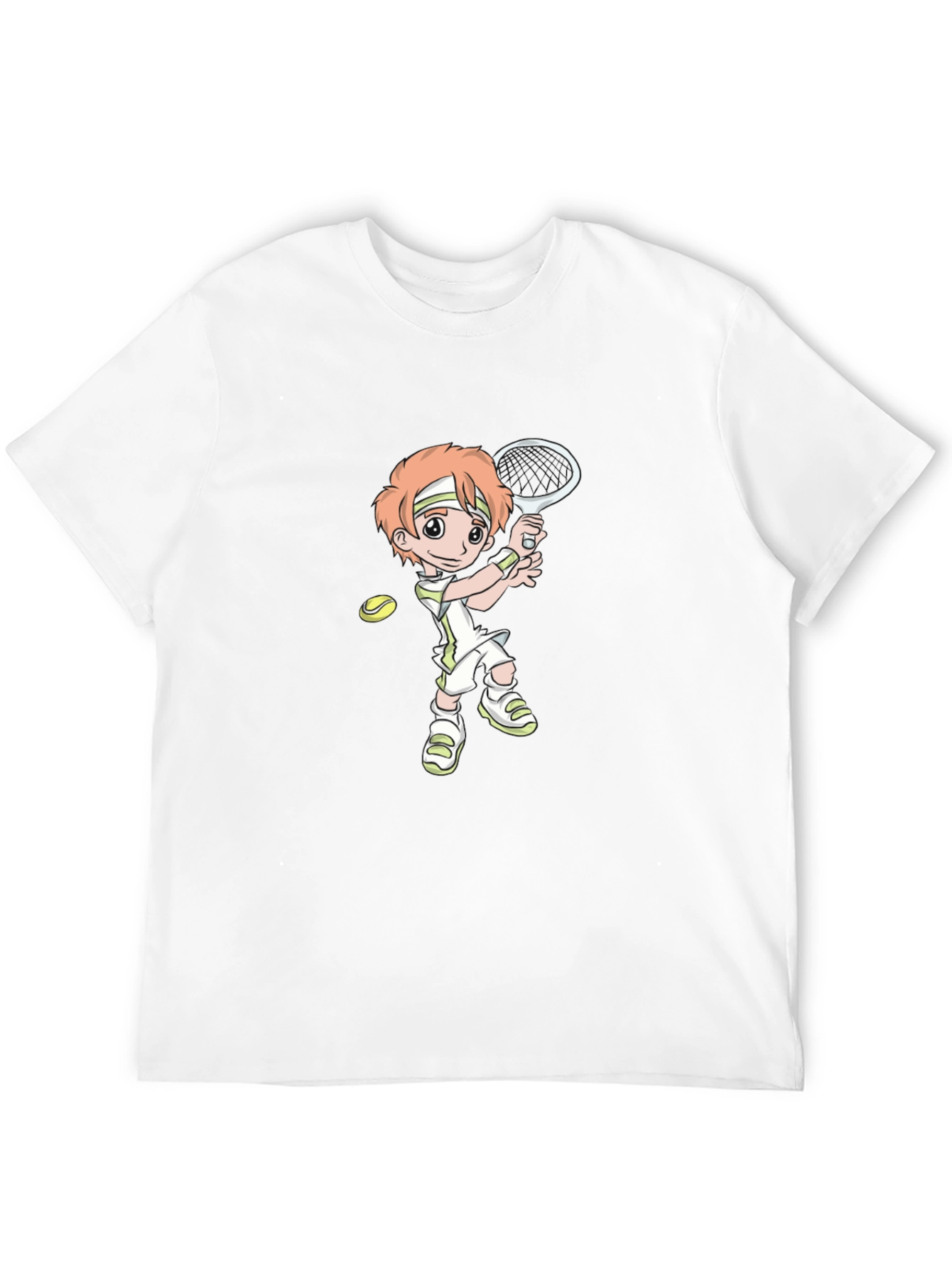 Tennis Player Cartoon Black T-Shirt