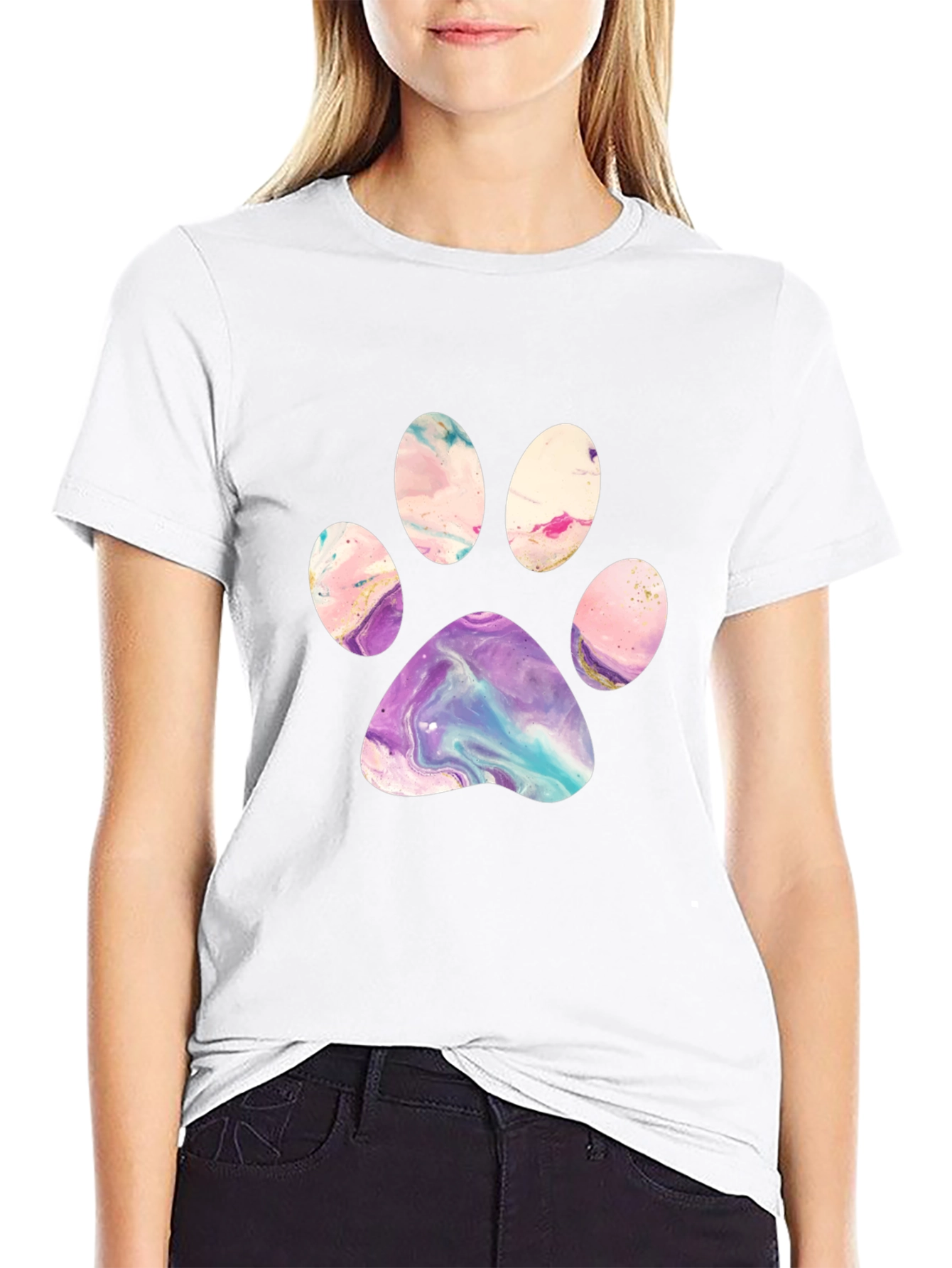Artistic Paw Print Graphic Tee