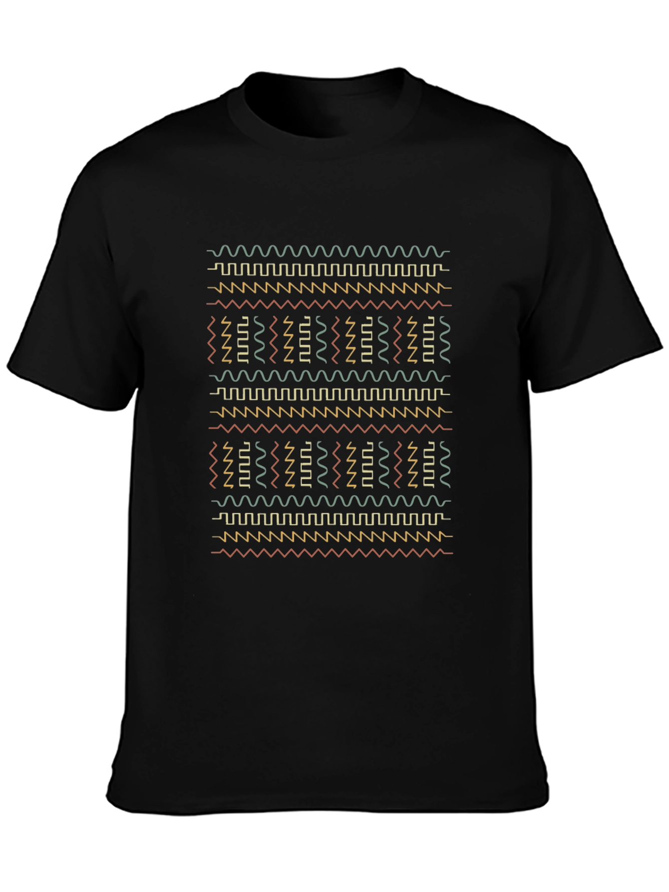 Abstract Pattern Black T-Shirt