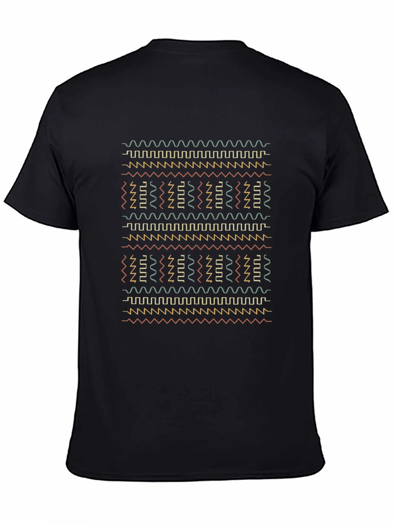 Abstract Pattern Black T-Shirt