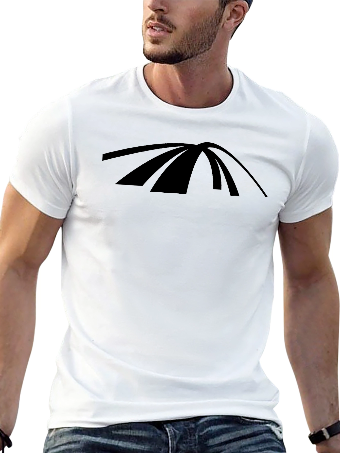 Mens Black Graphic Tee - Abstract Design