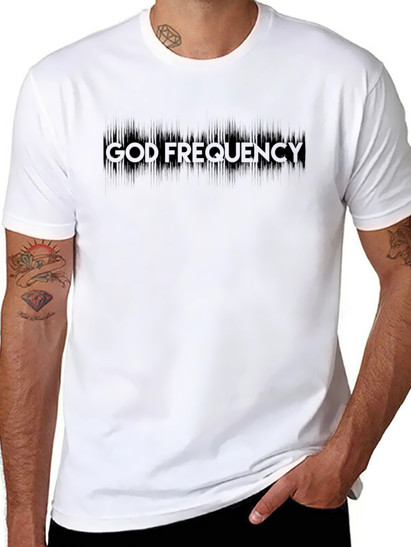 God Frequency Black T-Shirt - Stylish Graphic Tee
