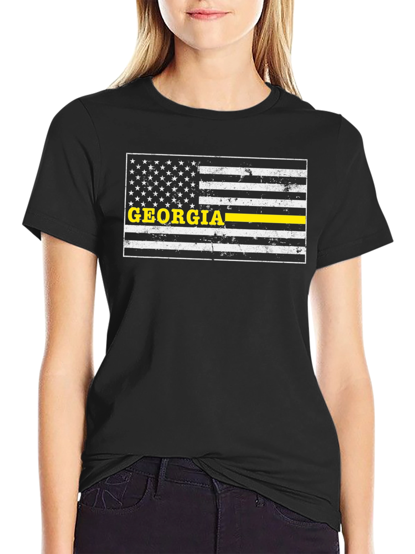 Georgia Thin Yellow Line Flag T-Shirt