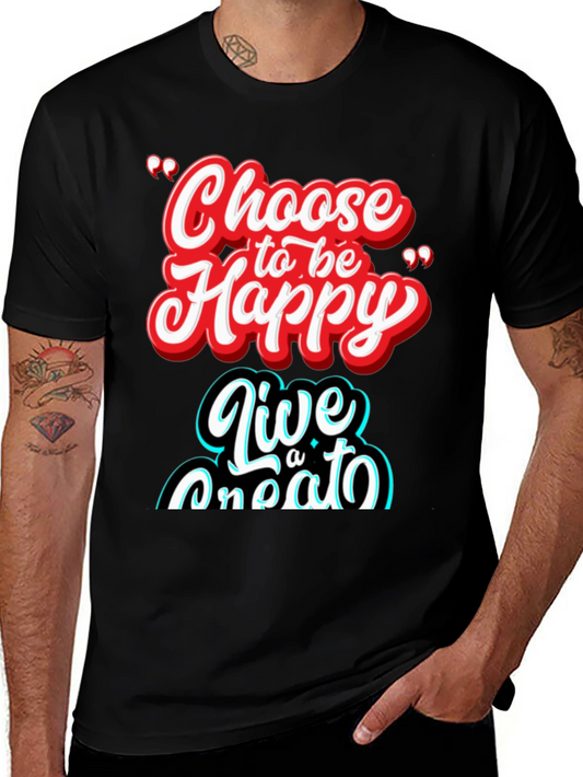 Choose Happy Graphic Tee - Soft & Stylish