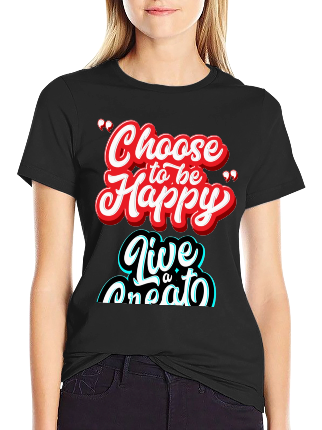 Choose Happy Graphic Tee - Soft & Stylish