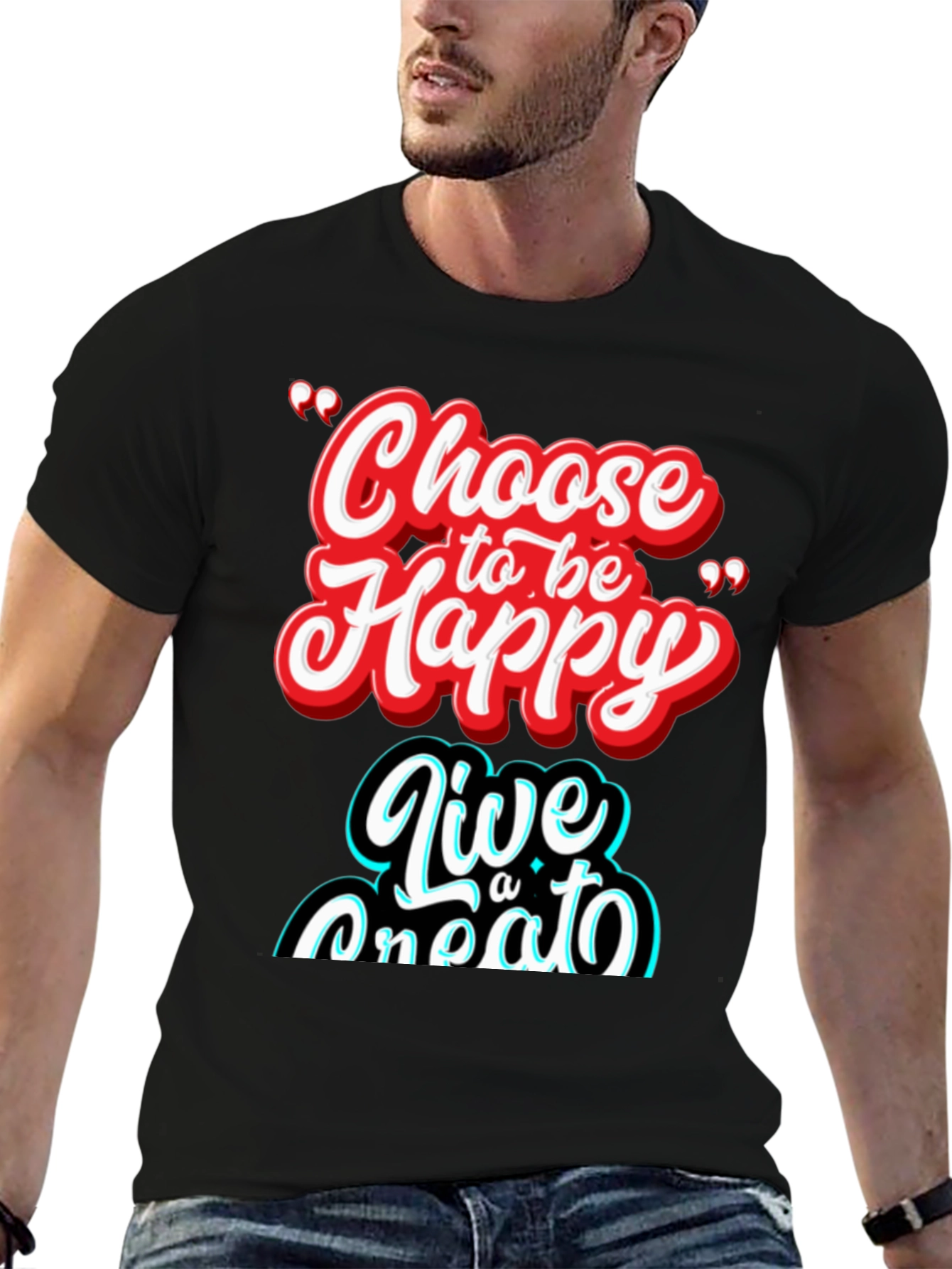 Choose Happy Graphic Tee - Soft & Stylish