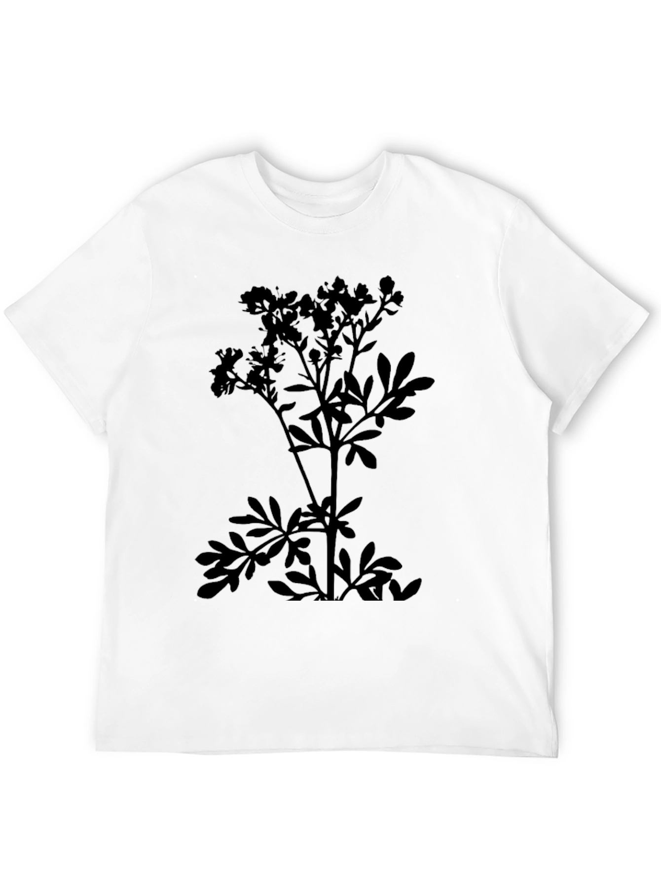 Botanical Print Tee - Black Plant Design