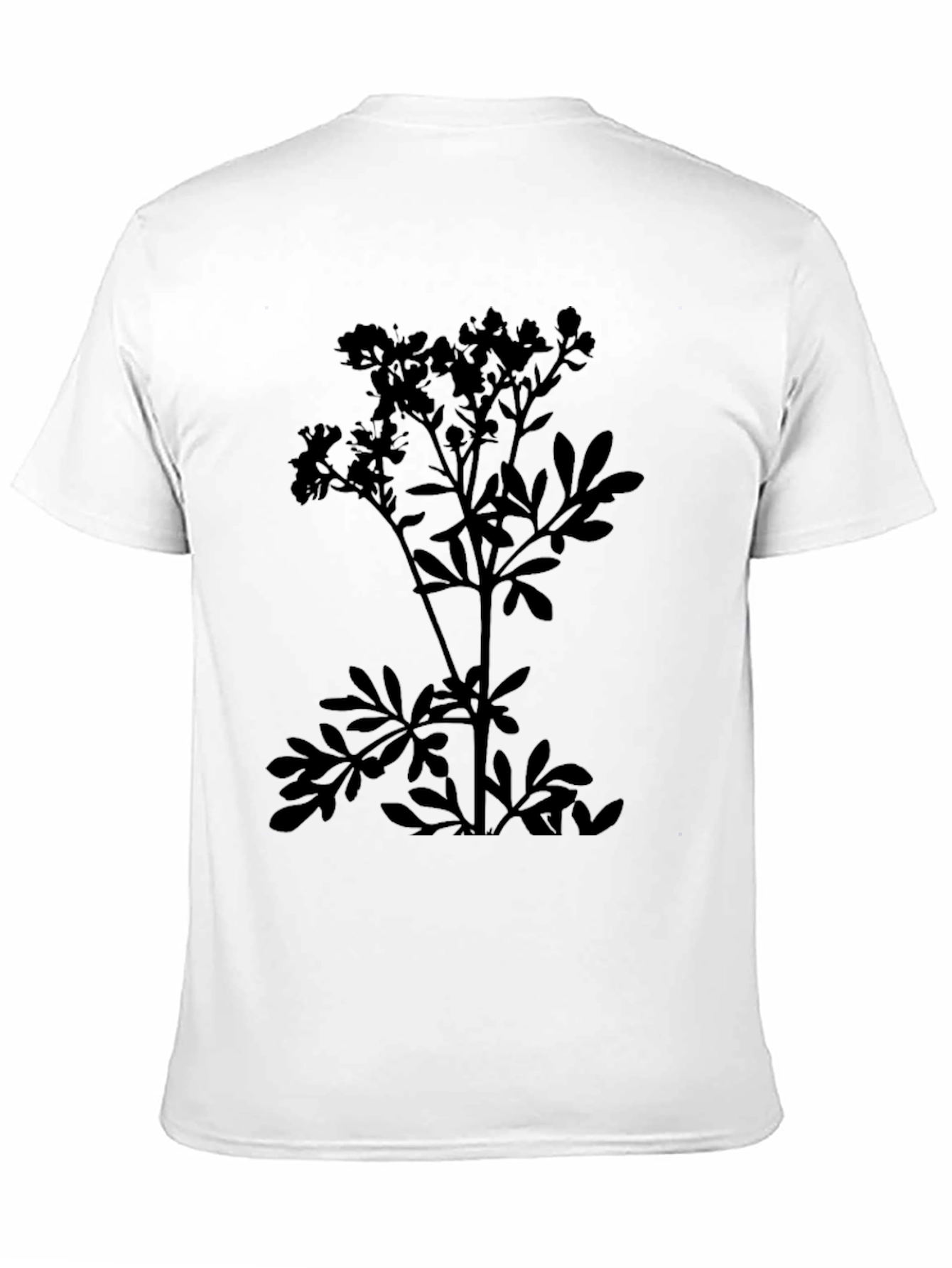 Botanical Print Tee - Black Plant Design