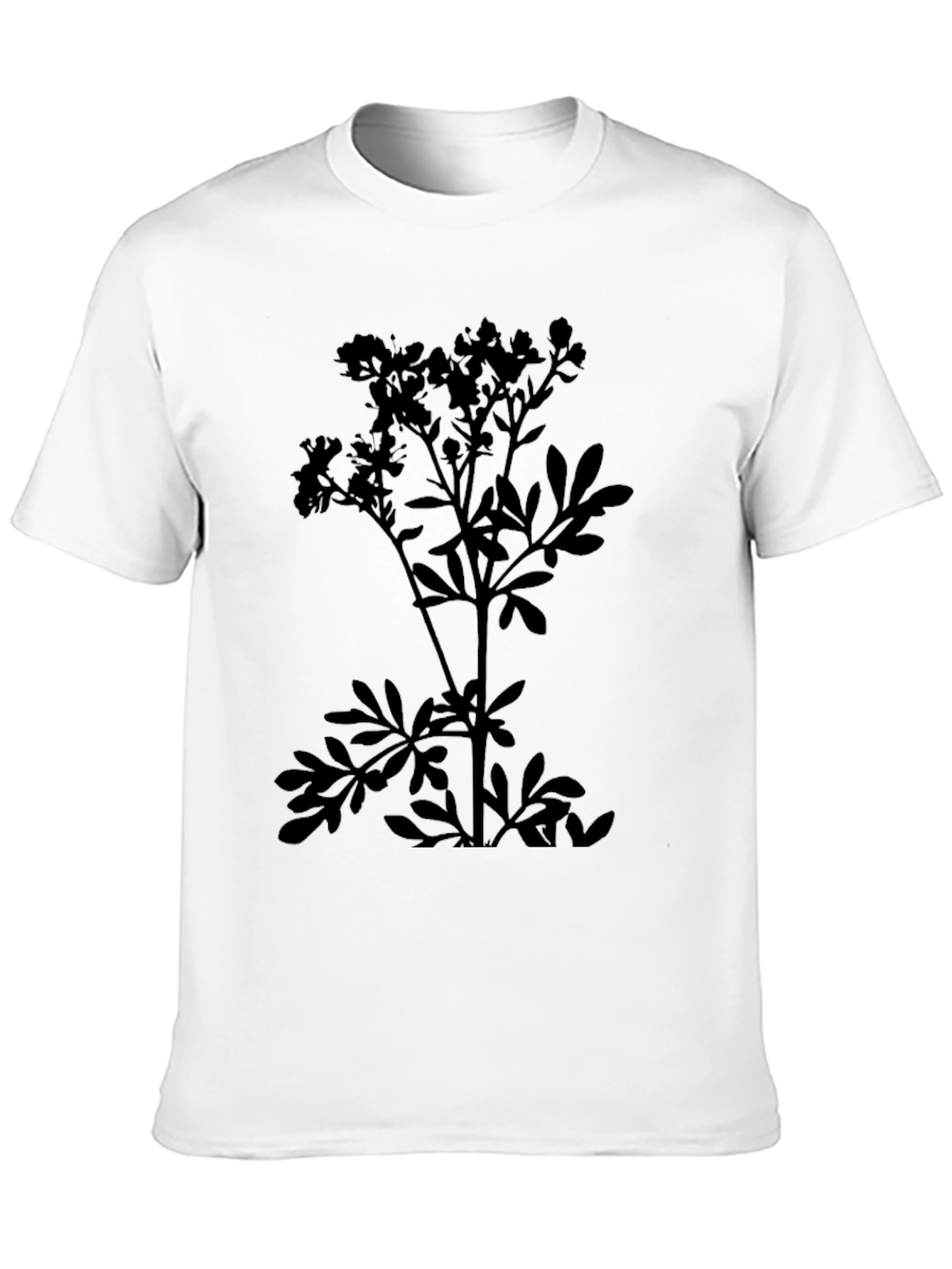 Botanical Print Tee - Black Plant Design
