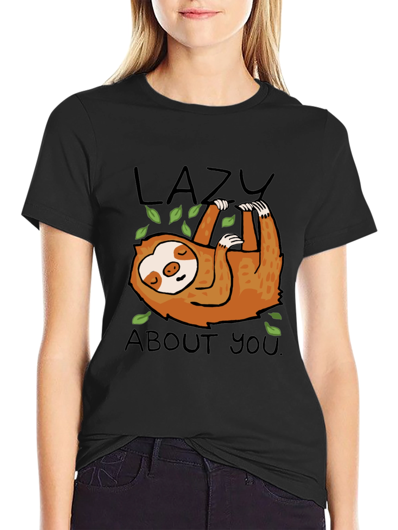 Lazy Sloth Graphic Tee - Mens Black T-Shirt