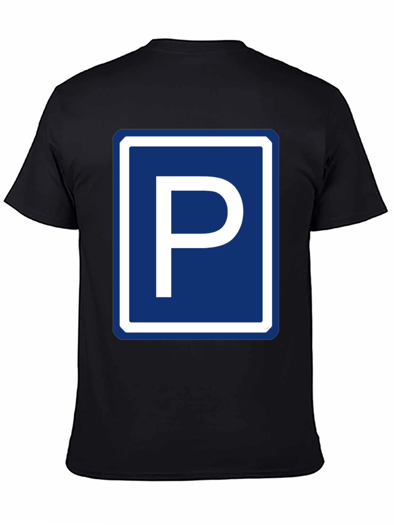 Parking Sign Graphic Tee - Novelty Black T-Shirt