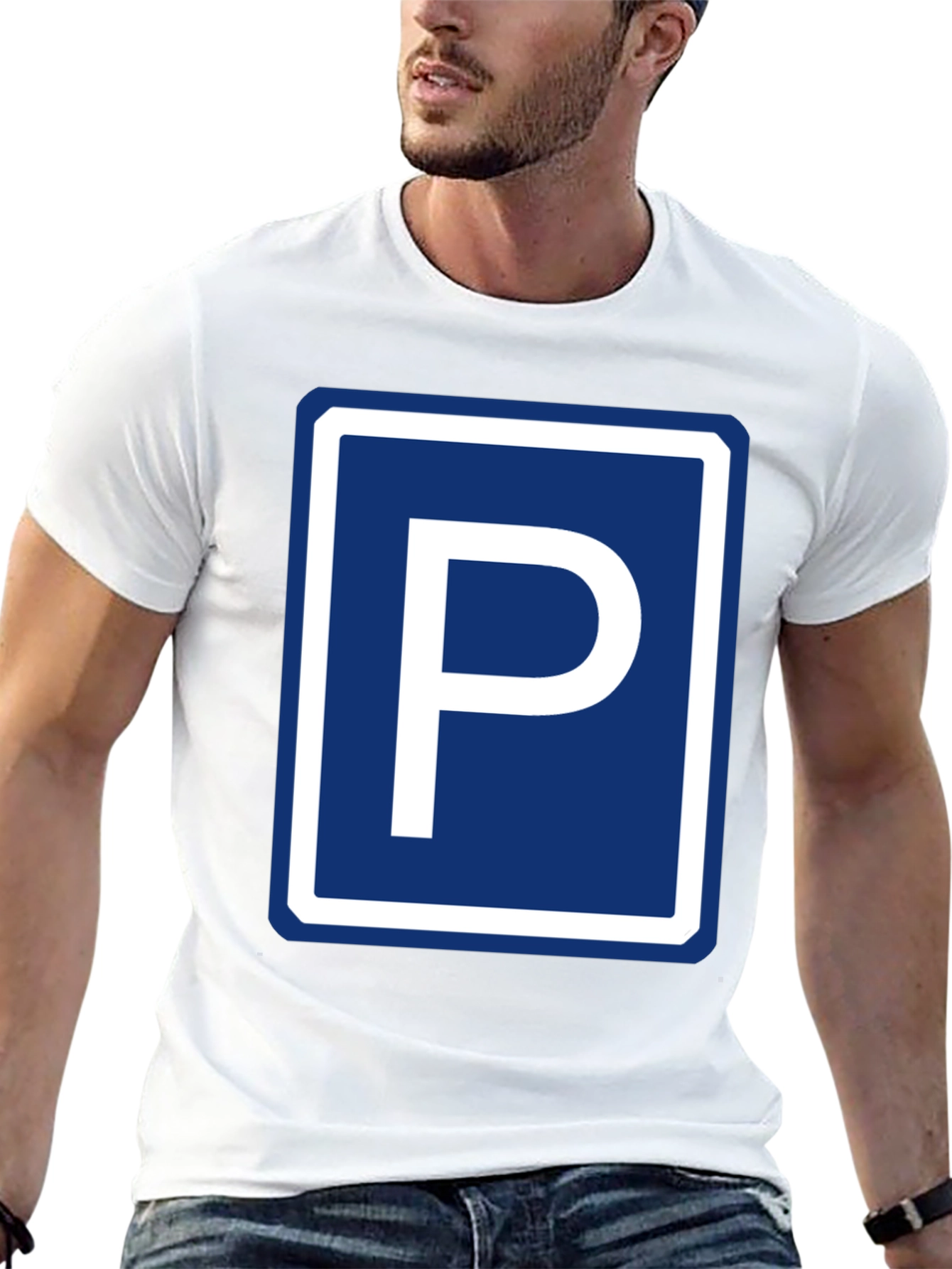 Parking Sign Graphic Tee - Novelty Black T-Shirt
