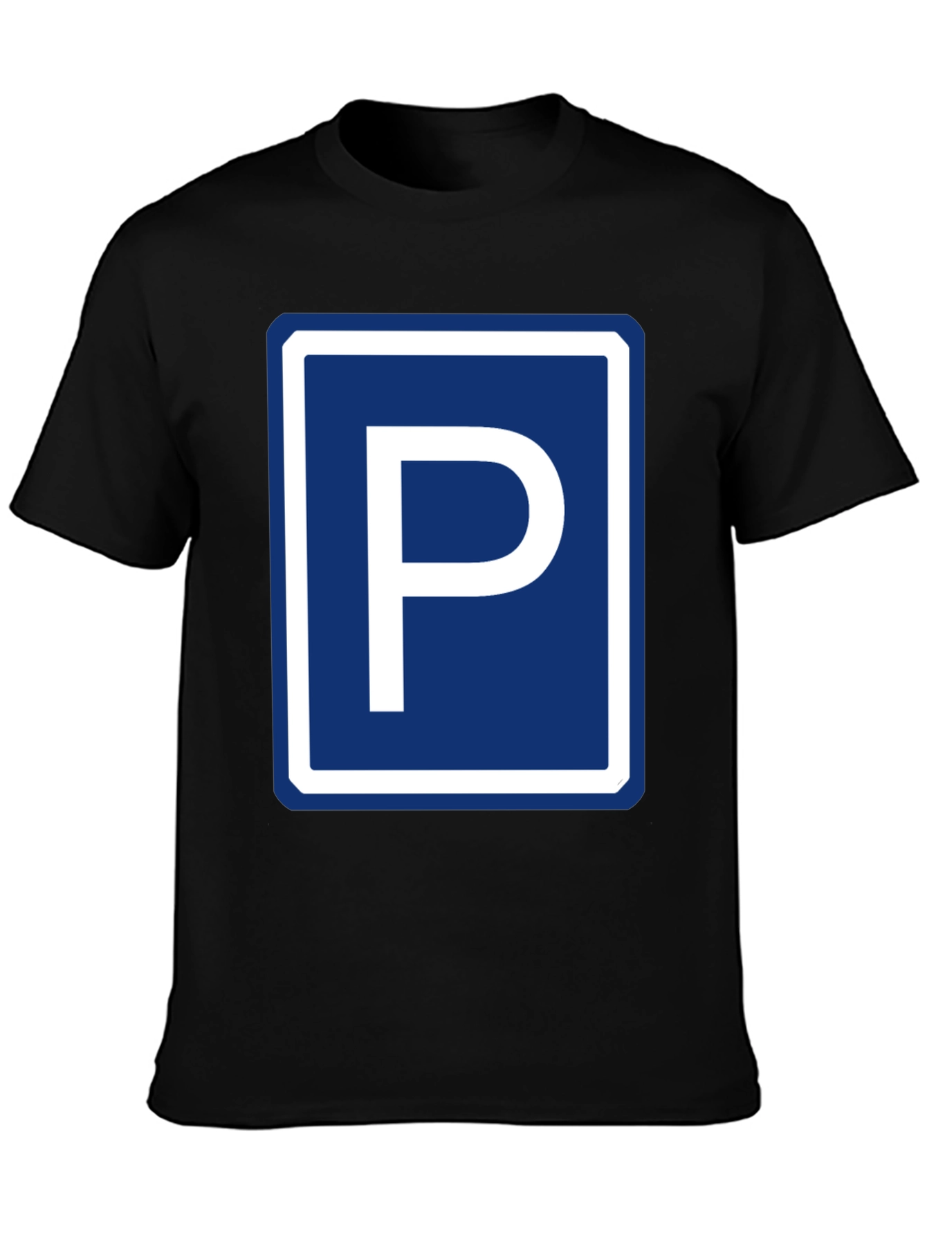 Parking Sign Graphic Tee - Novelty Black T-Shirt