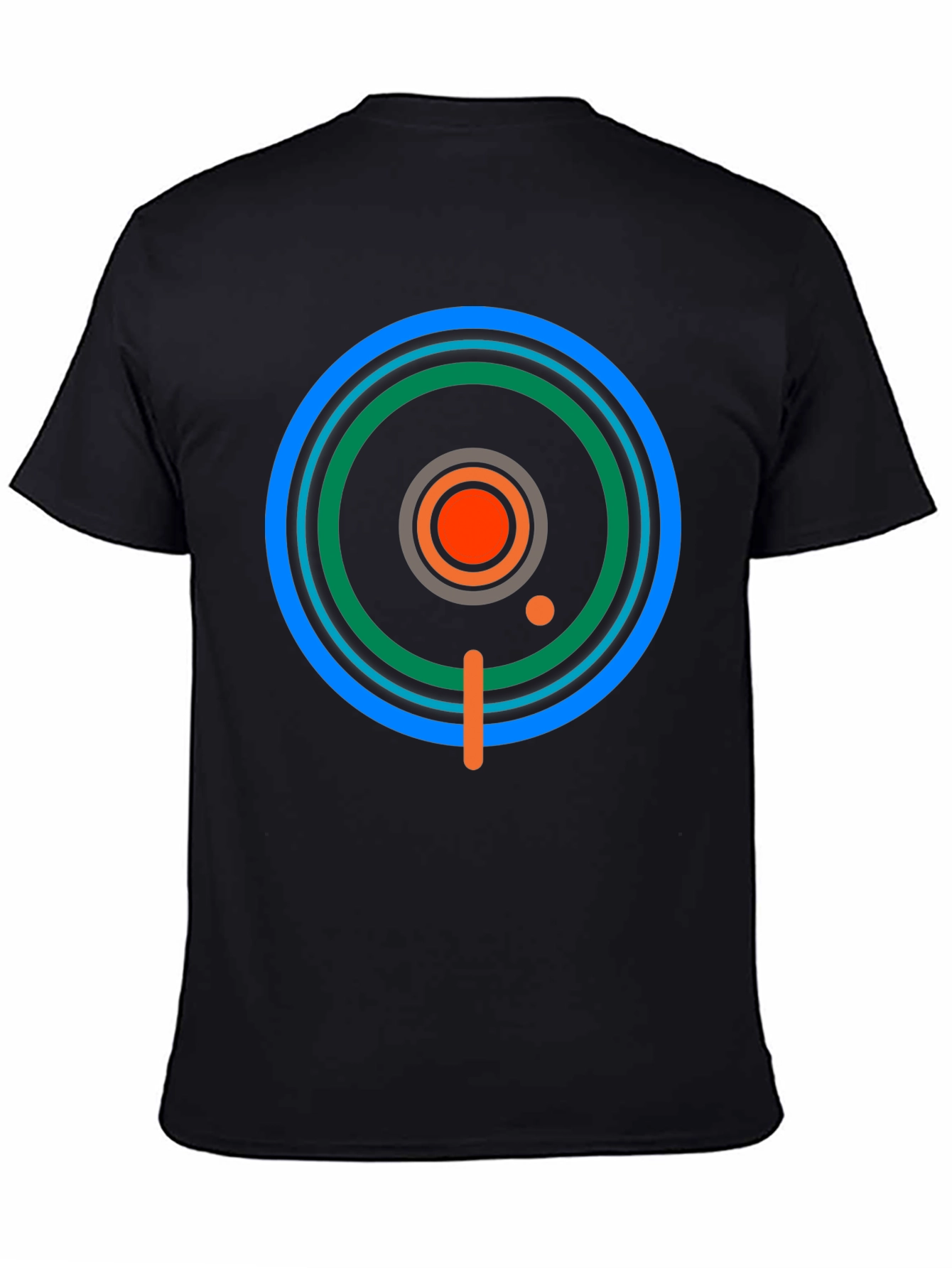 Geometric Target Graphic Tee - Stylish Mens Black T-Shirt