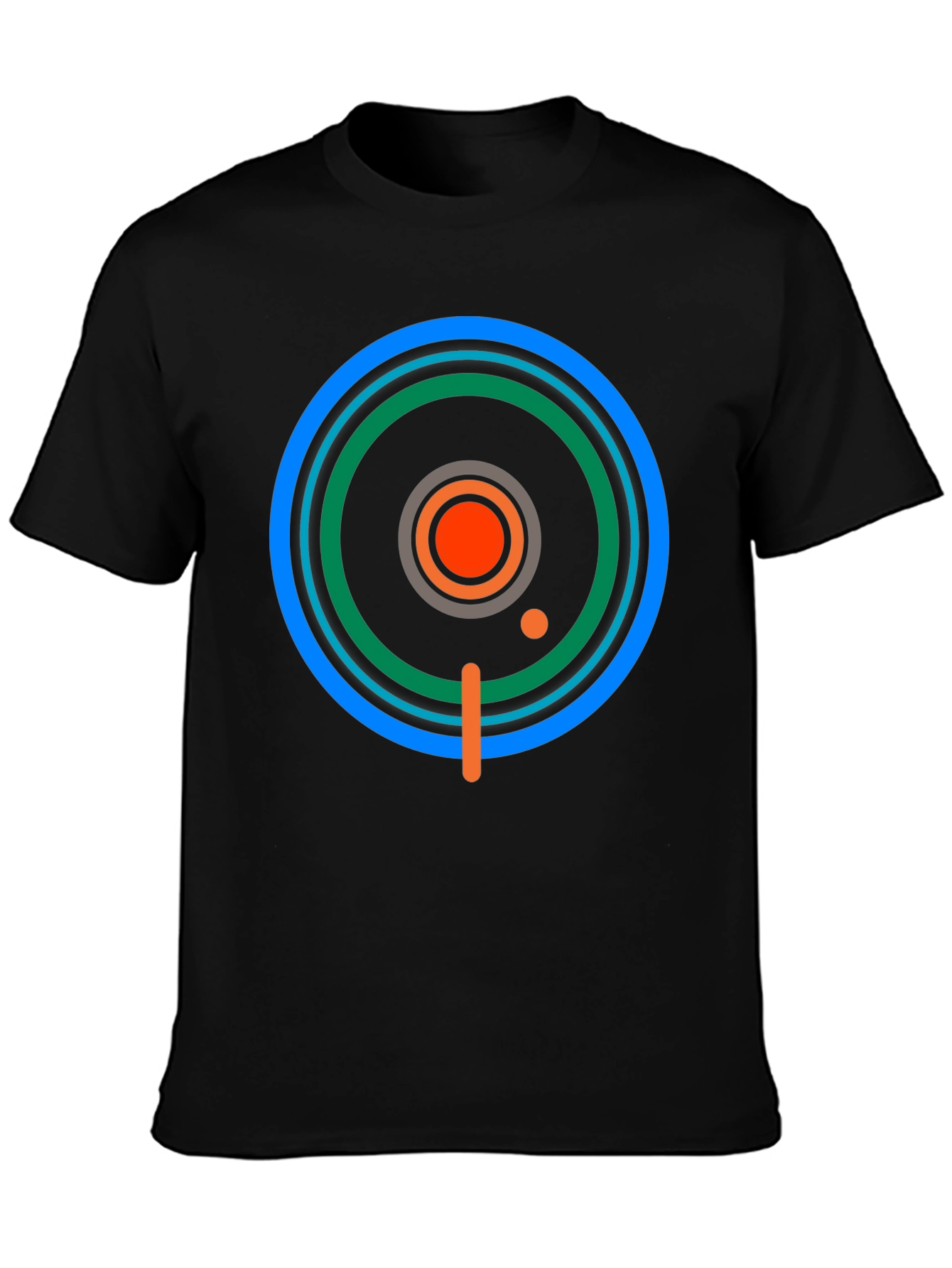 Geometric Target Graphic Tee - Stylish Mens Black T-Shirt