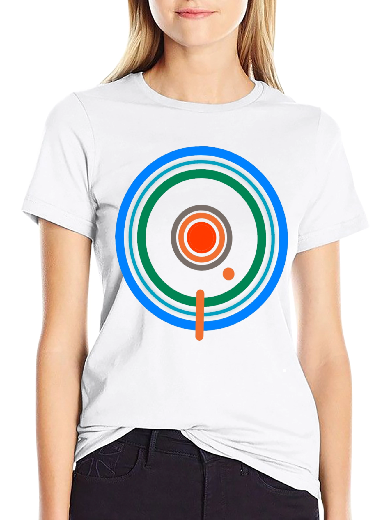 Geometric Target Graphic Tee - Stylish Mens Black T-Shirt