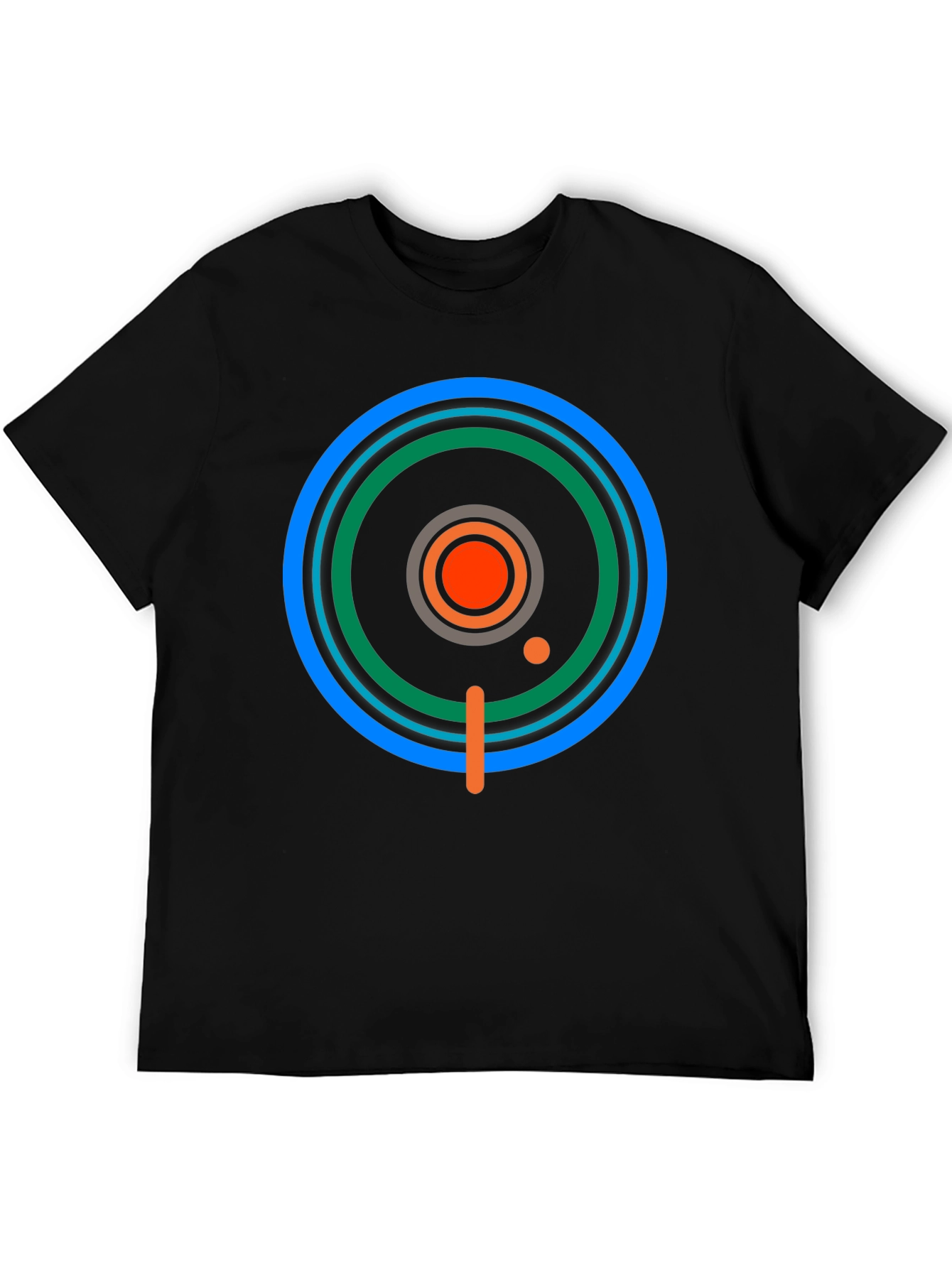 Geometric Target Graphic Tee - Stylish Mens Black T-Shirt