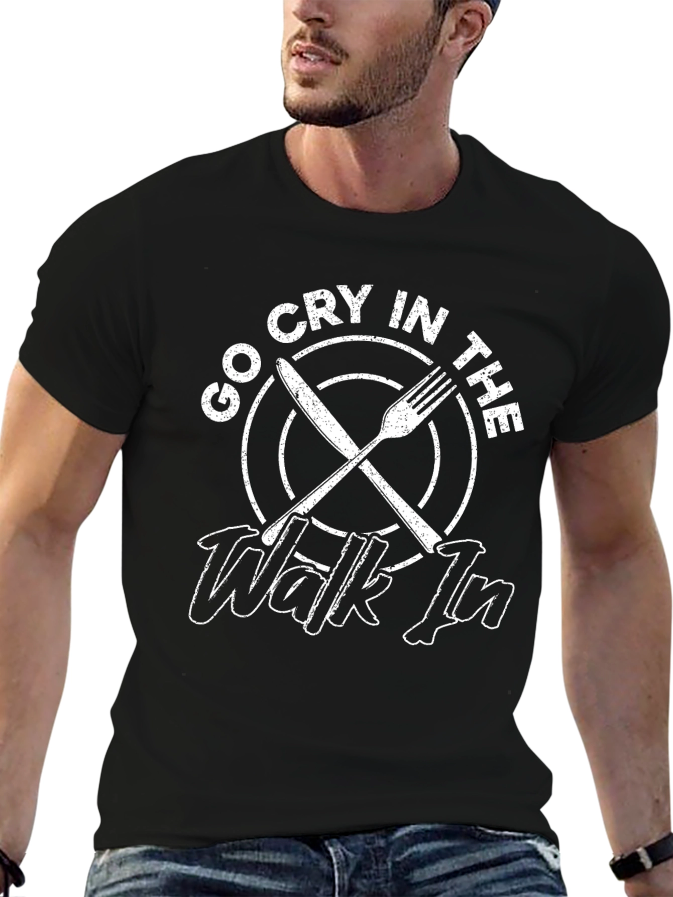 Go Cry in the Walk-In Black Graphic Tee