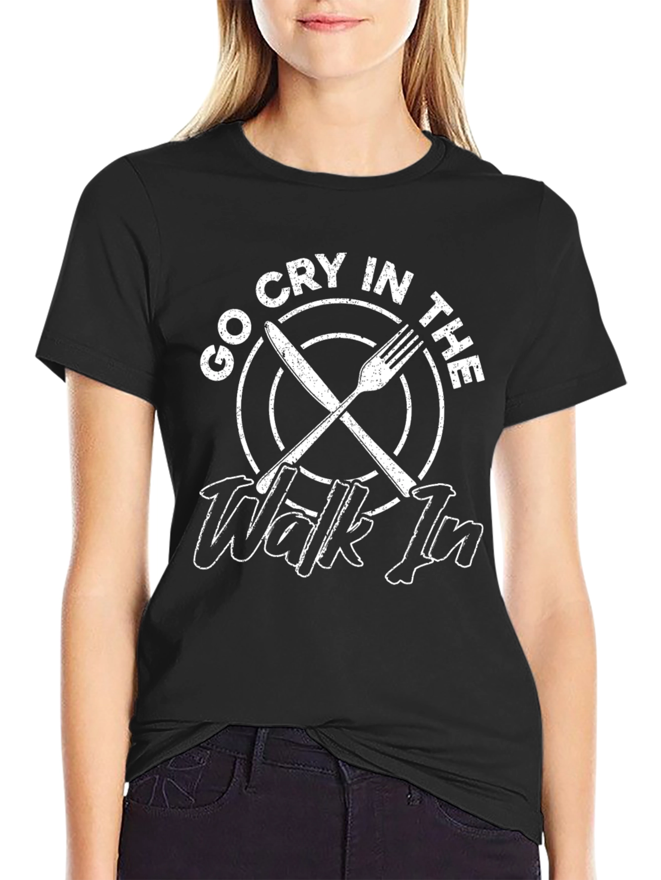 Go Cry in the Walk-In Black Graphic Tee
