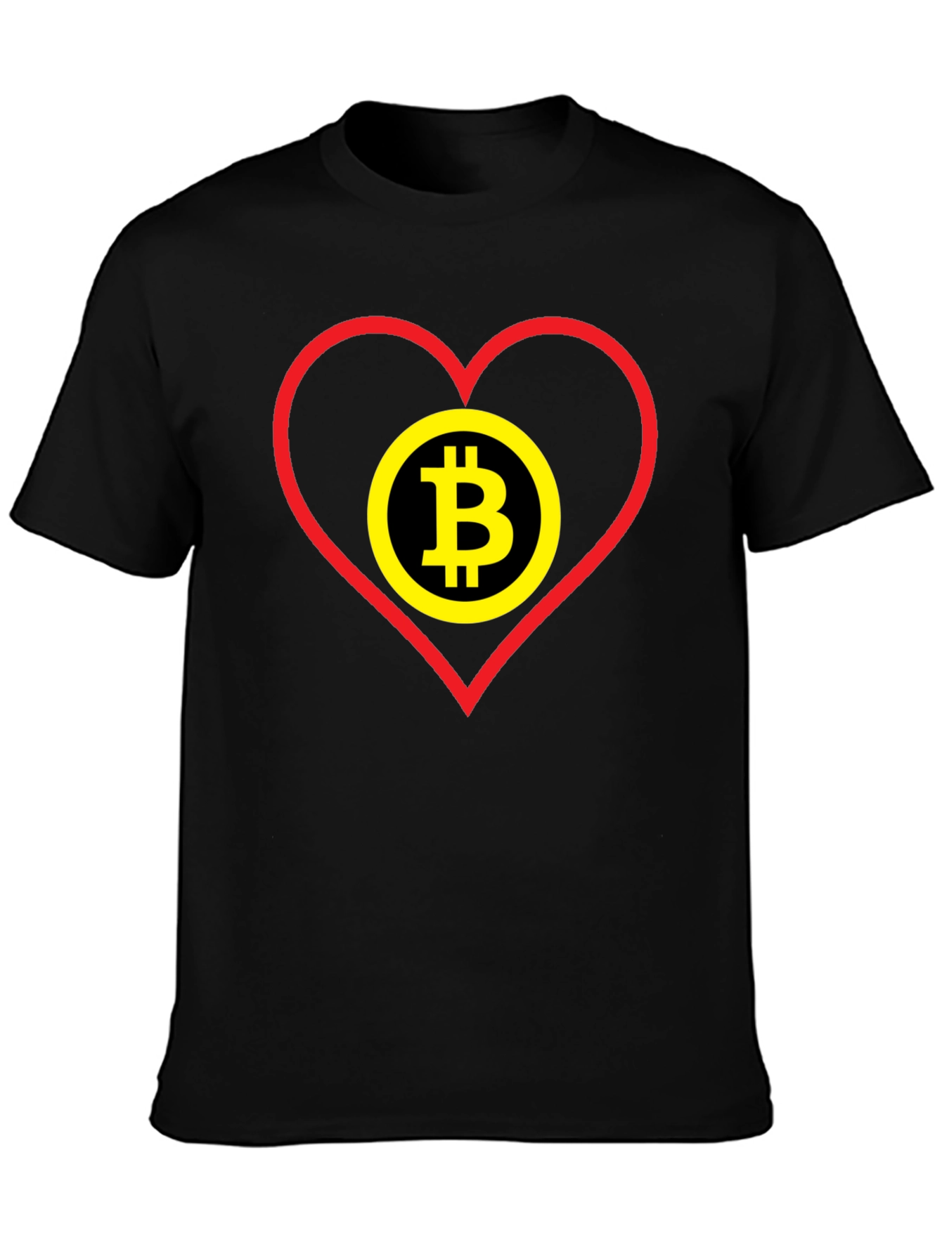 Bitcoin Heart Graphic Tee - Crypto Lover Gift
