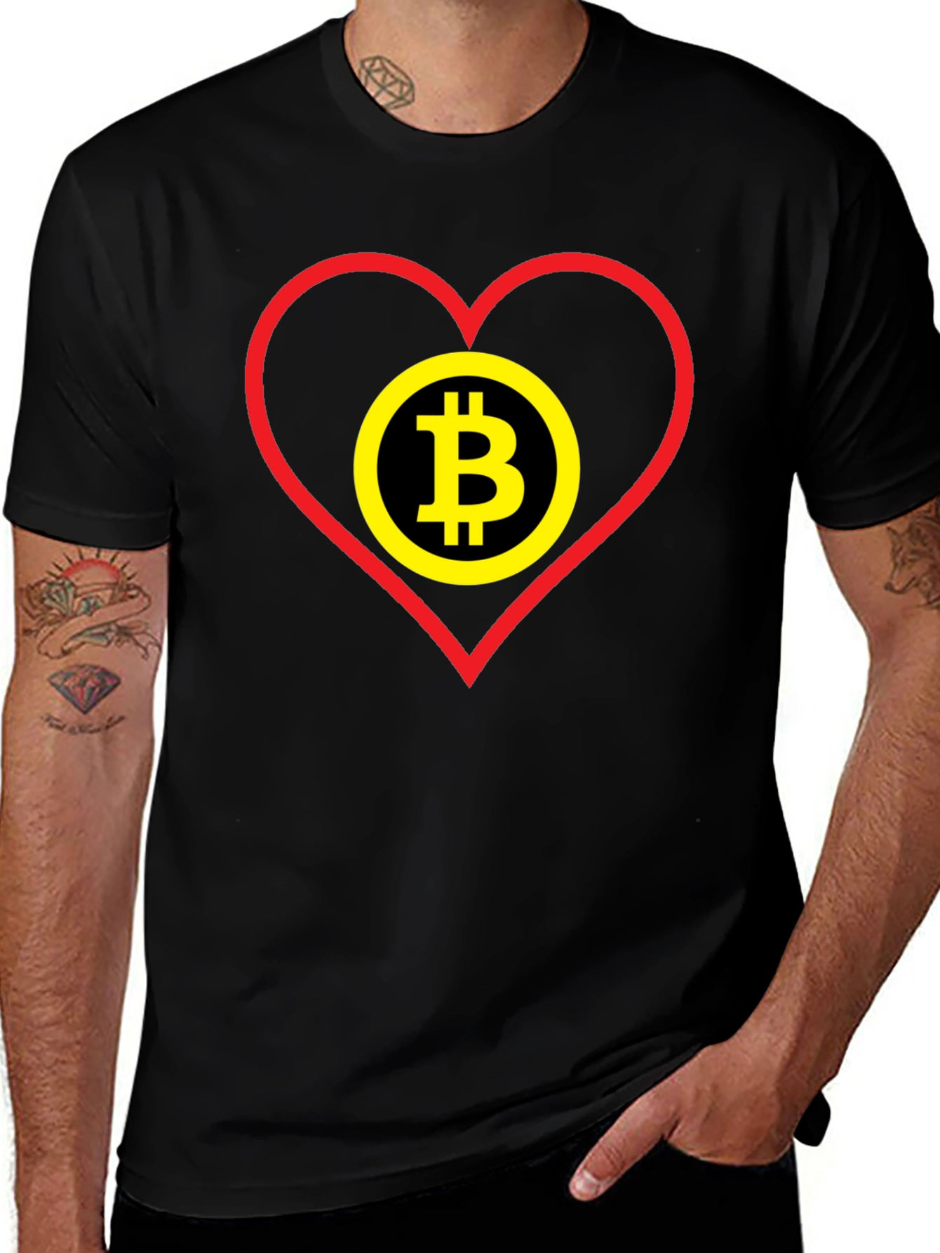 Bitcoin Heart Graphic Tee - Crypto Lover Gift