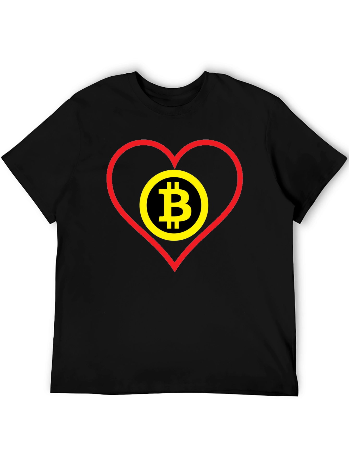 Bitcoin Heart Graphic Tee - Crypto Lover Gift