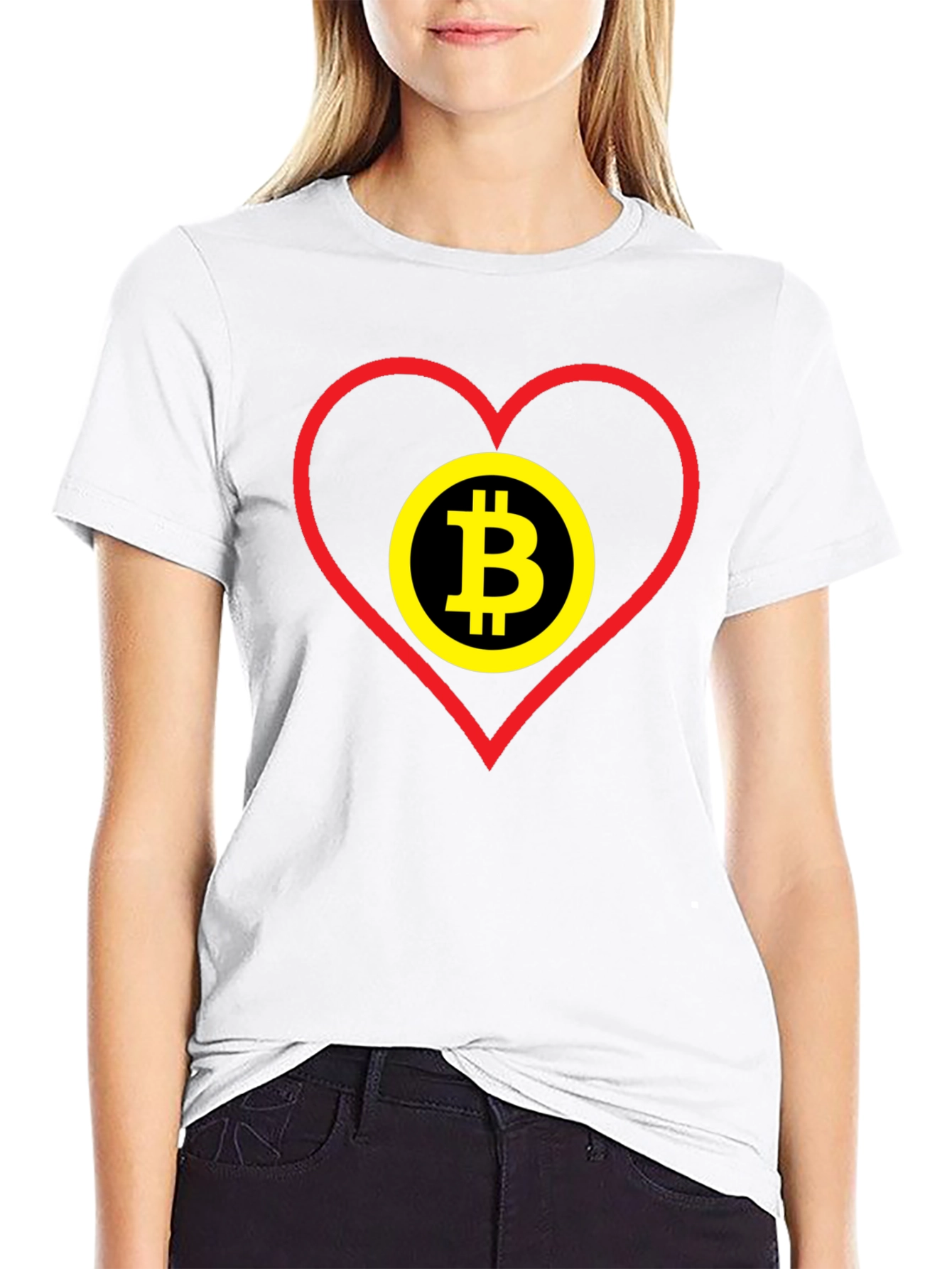 Bitcoin Heart Graphic Tee - Crypto Lover Gift