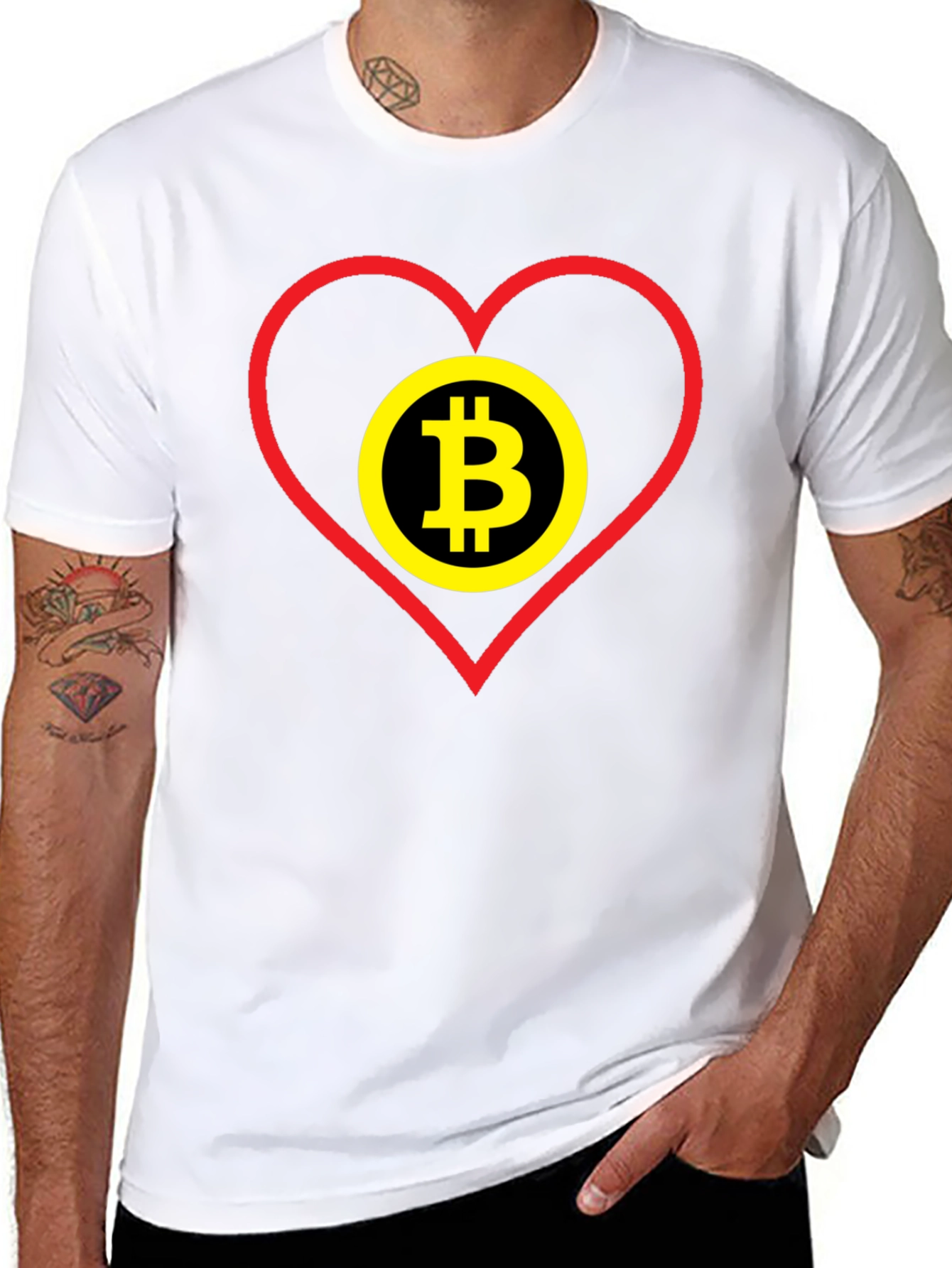Bitcoin Heart Graphic Tee - Crypto Lover Gift