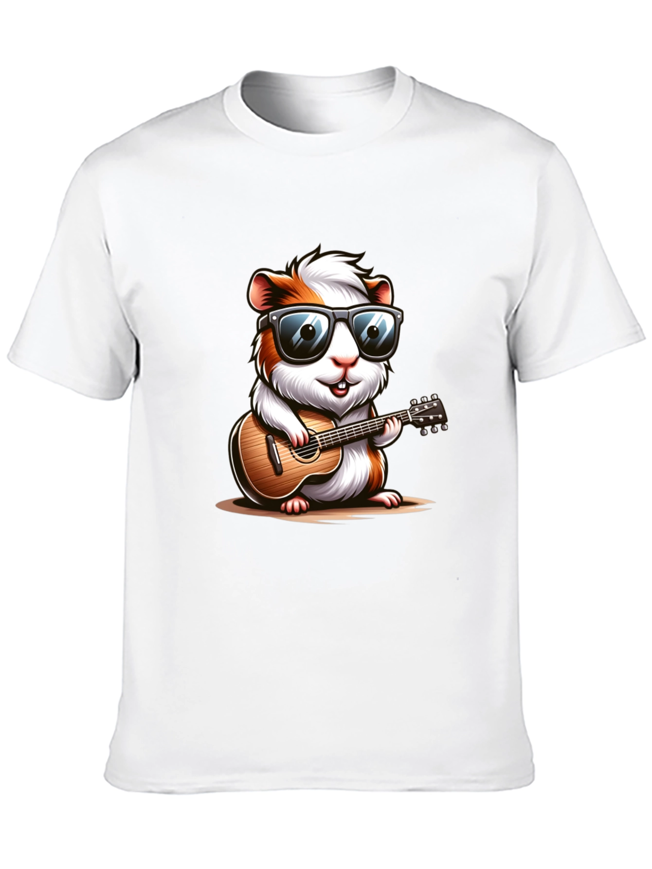 Cool Guinea Pig Guitarist Black T-Shirt