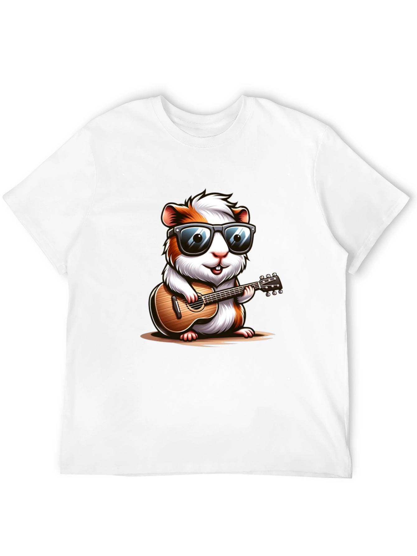 Cool Guinea Pig Guitarist Black T-Shirt