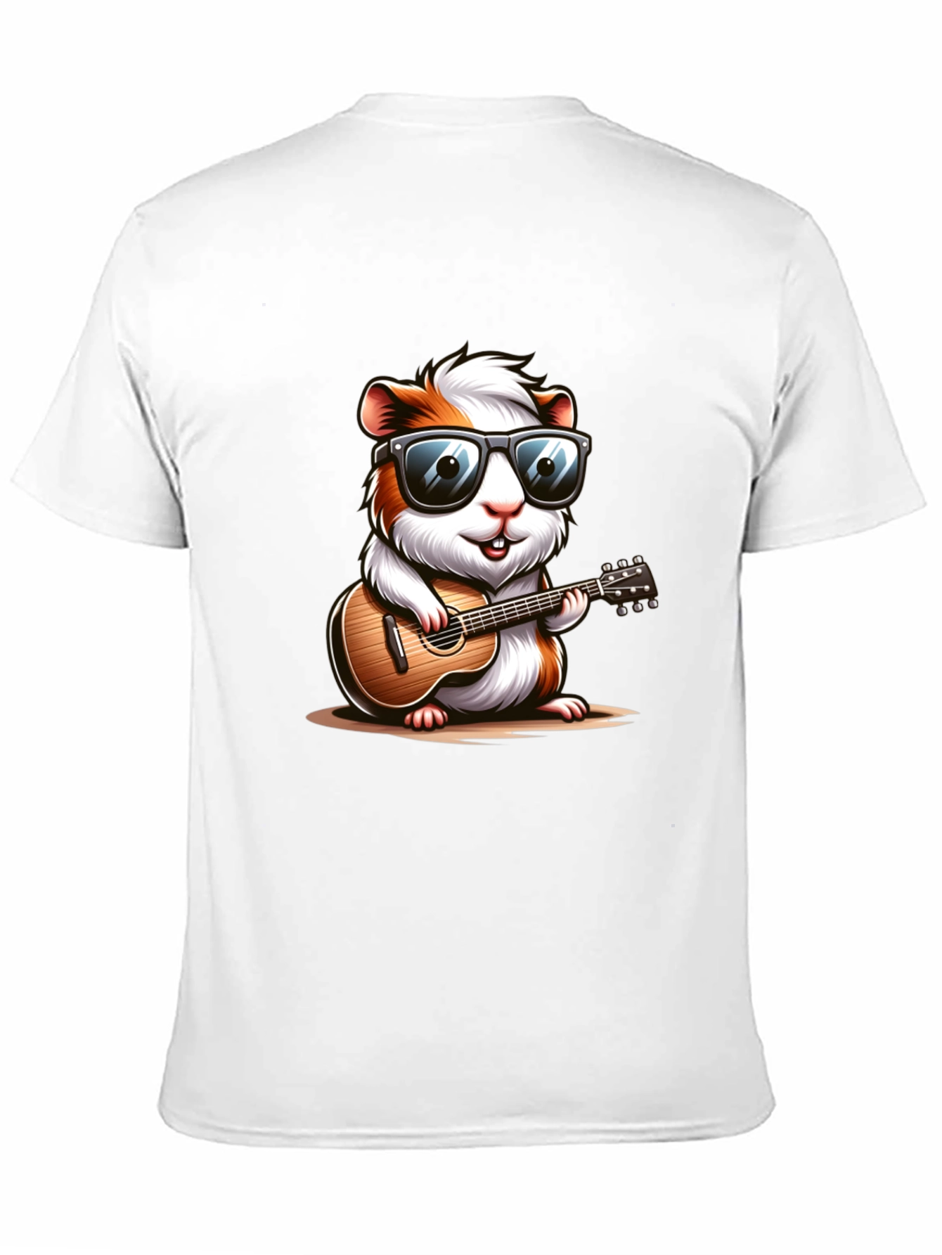 Cool Guinea Pig Guitarist Black T-Shirt